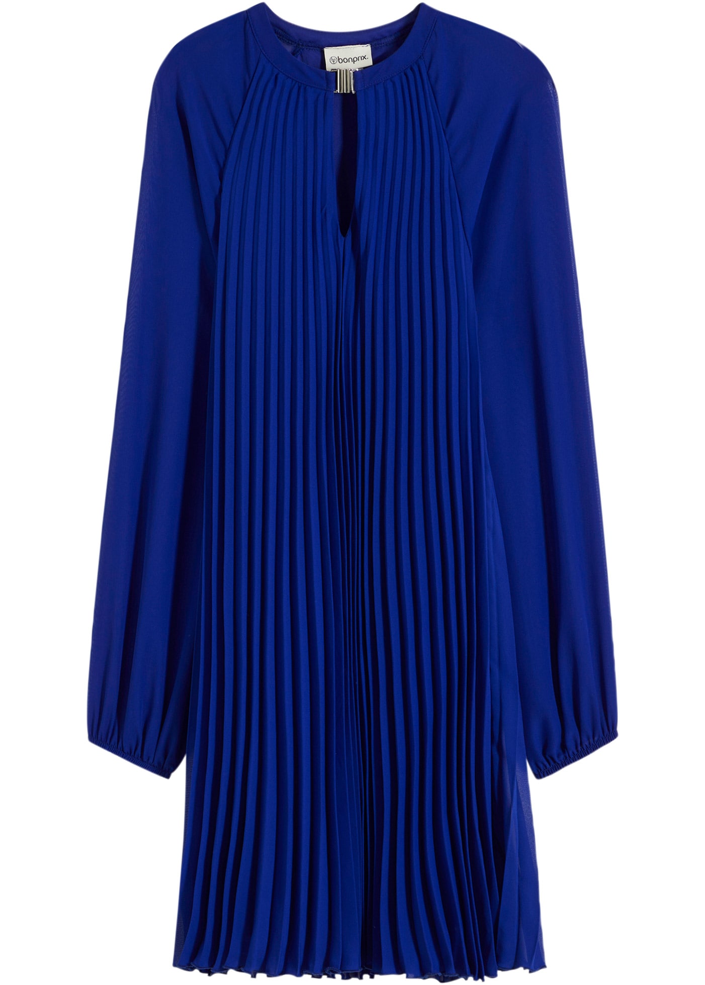 bonprix Minikleid für Damen, aus Chiffon, mit Plissee, mit Ballonärmeln, in A-Linie