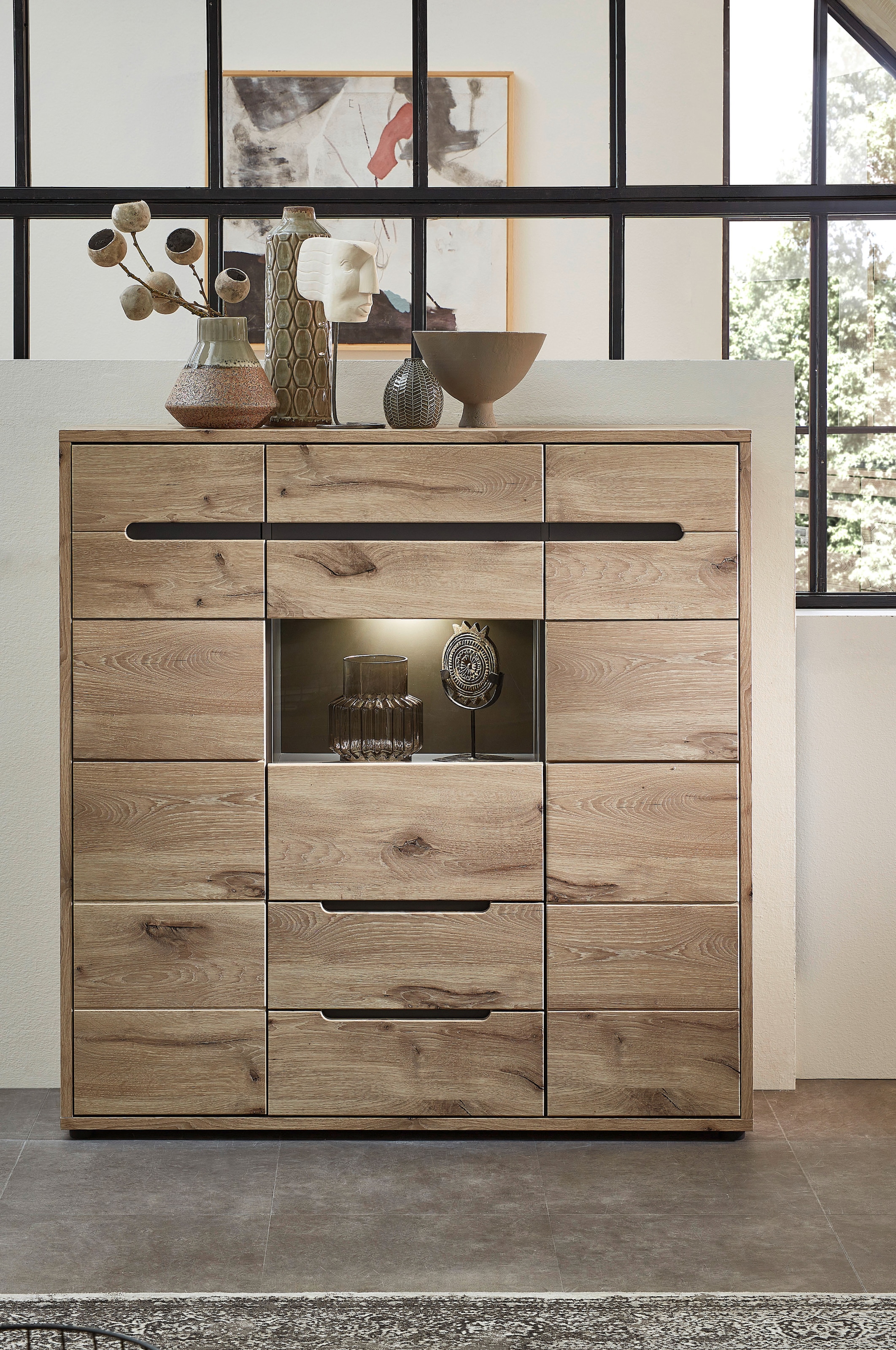 Innostyle Highboard »BELLANO«, Viking Oak Nature