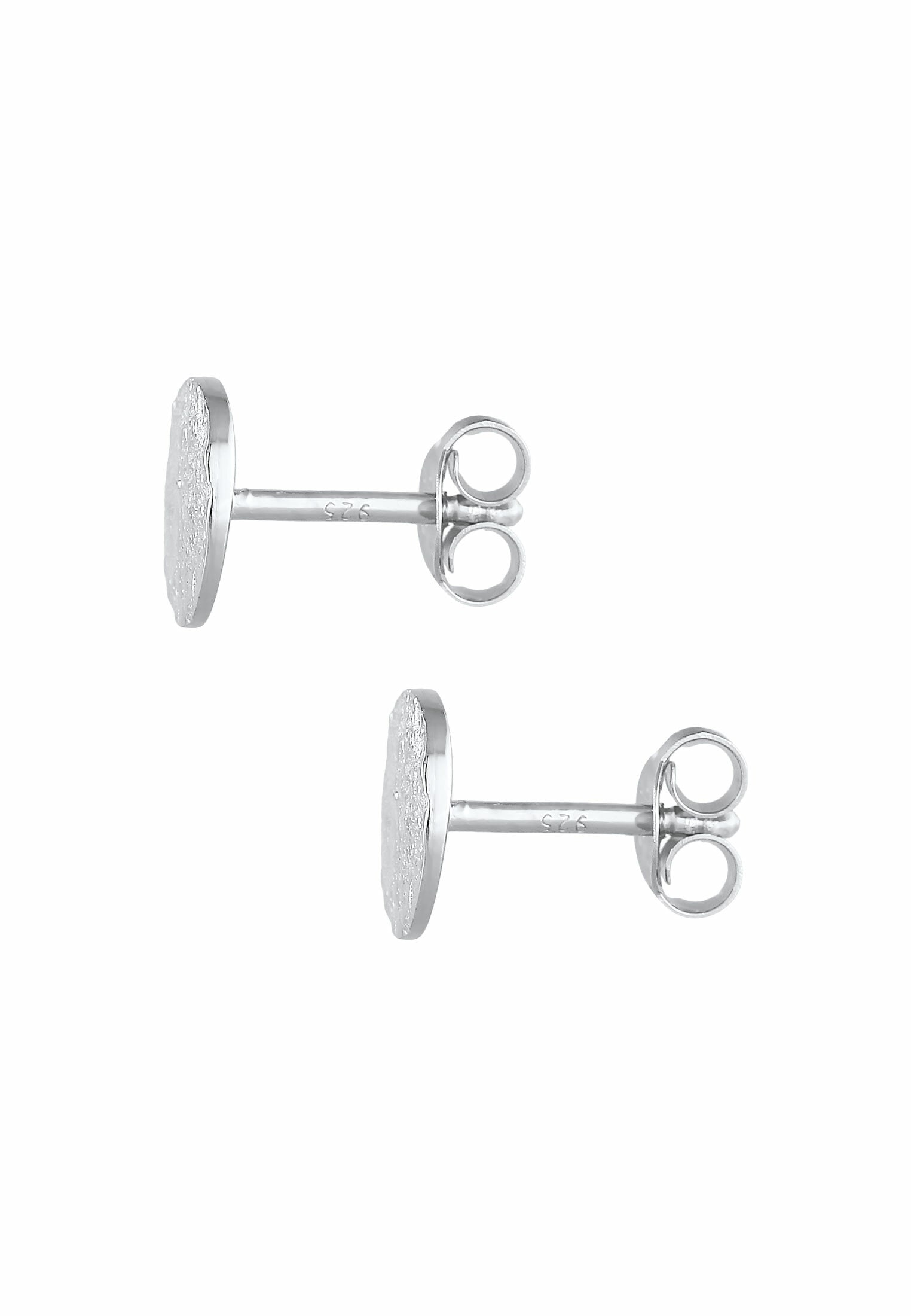 Elli Paar Ohrstecker »Ohrringe Plättchen Rund Struktur Silber 925«
