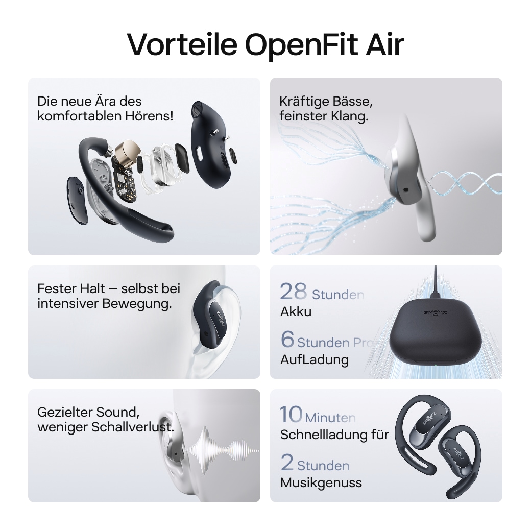 Shokz Open-Ear-Kopfhörer »OpenFit Air + Case«