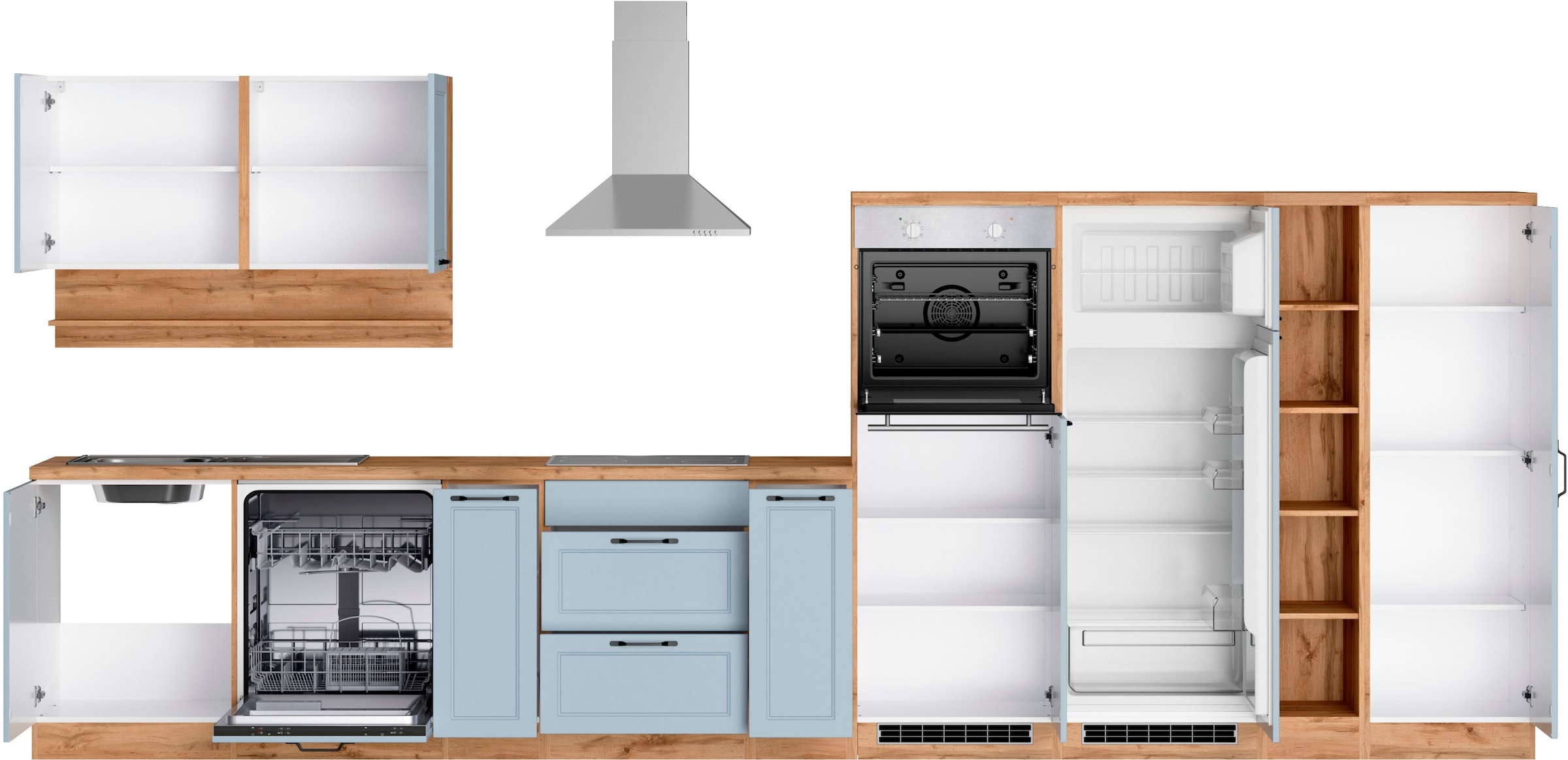 KOCHSTATION Küchenzeile »KS-Lana« 440 cm breit, wahlweise mit oder ohne E-Geräte