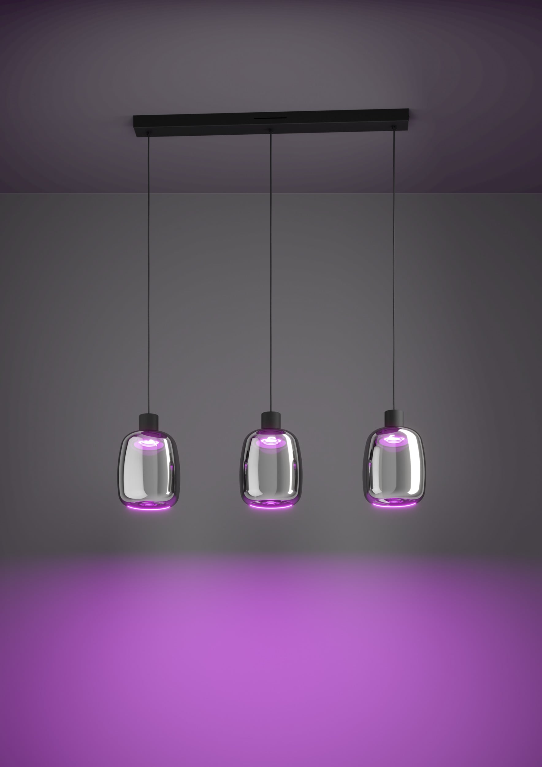 EGLO Hängeleuchte »MOLOCHIO-Z Pendellampe - Stahl - LED - 3X3,7W - IP20« LED-Modul 1 Stk. Kaltweiß | Neutralweiß | Warmweiß Hängelampe, Deckenlampe, Wohnzimmer, Esszimmer, L88 x B12,5 x H110 cm