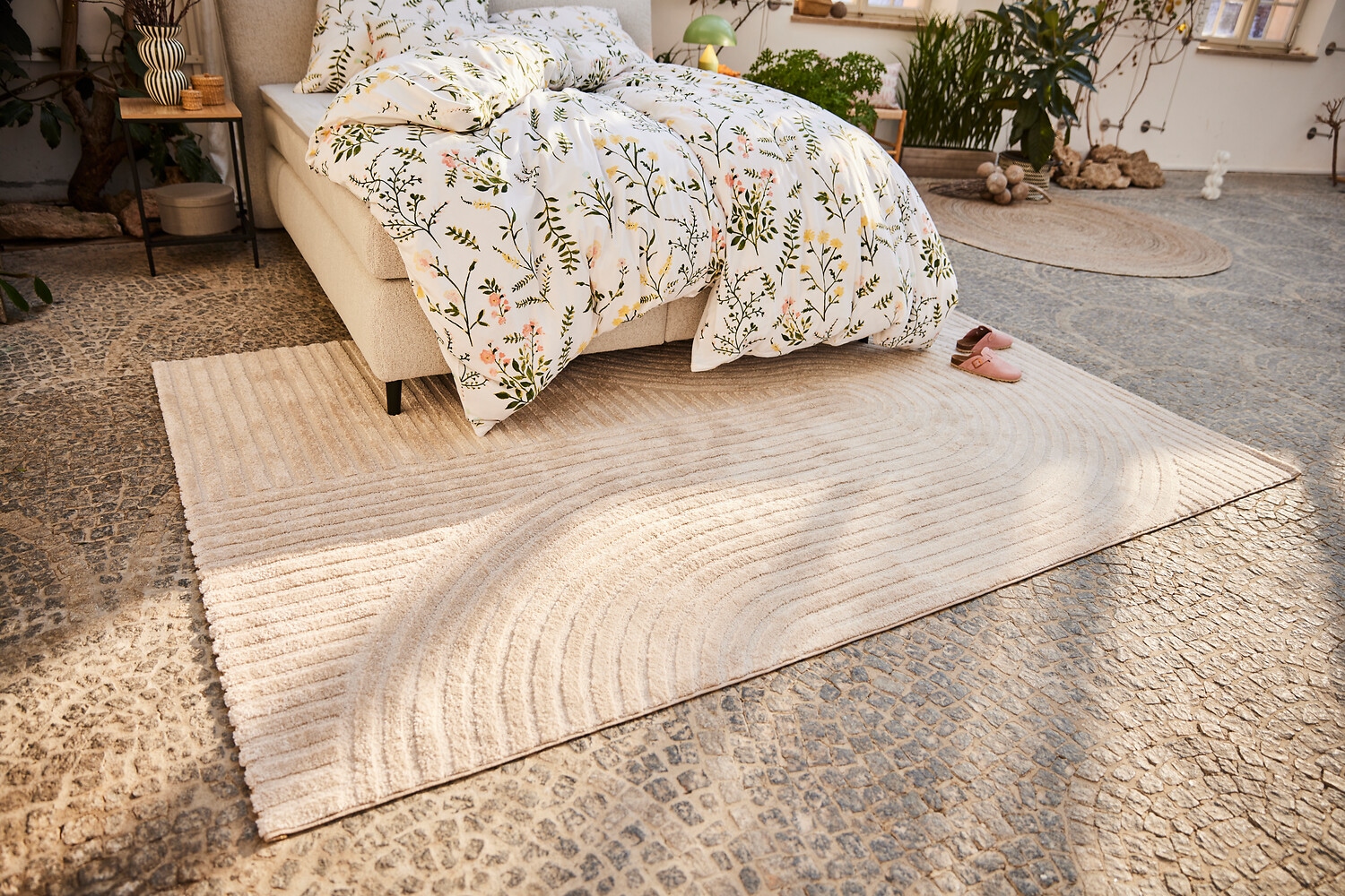 OTTO home Designteppich »Eliaan 3D Optik/Hoch-Tief Effekt« rechteckig 14 mm Höhe hohe Flordichte und angenehm weich, Teppich Wohnzimmer Boho Design