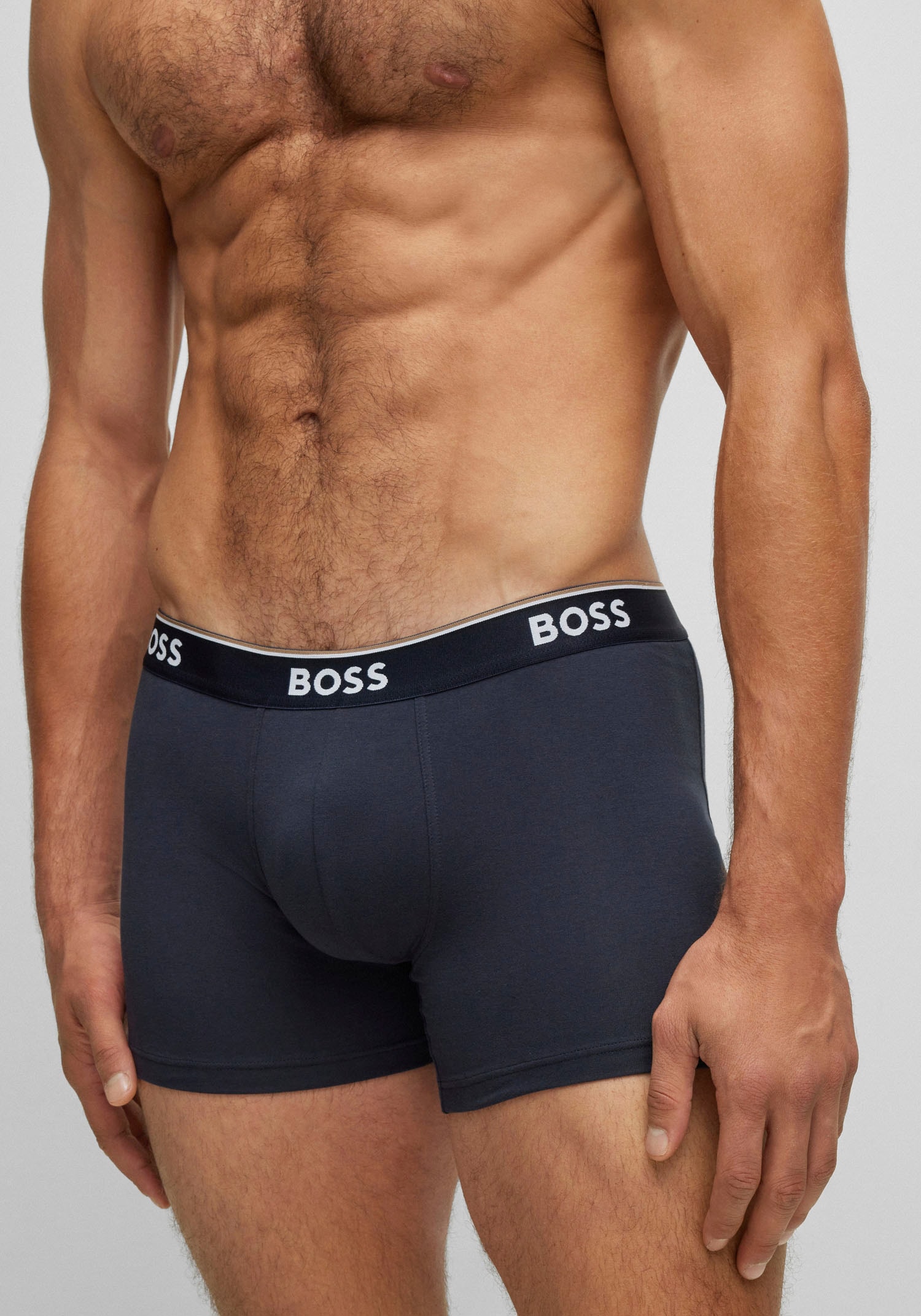 BOSS Langer Boxer »Brief 3 PACK«, mit farblich passendem Webbund