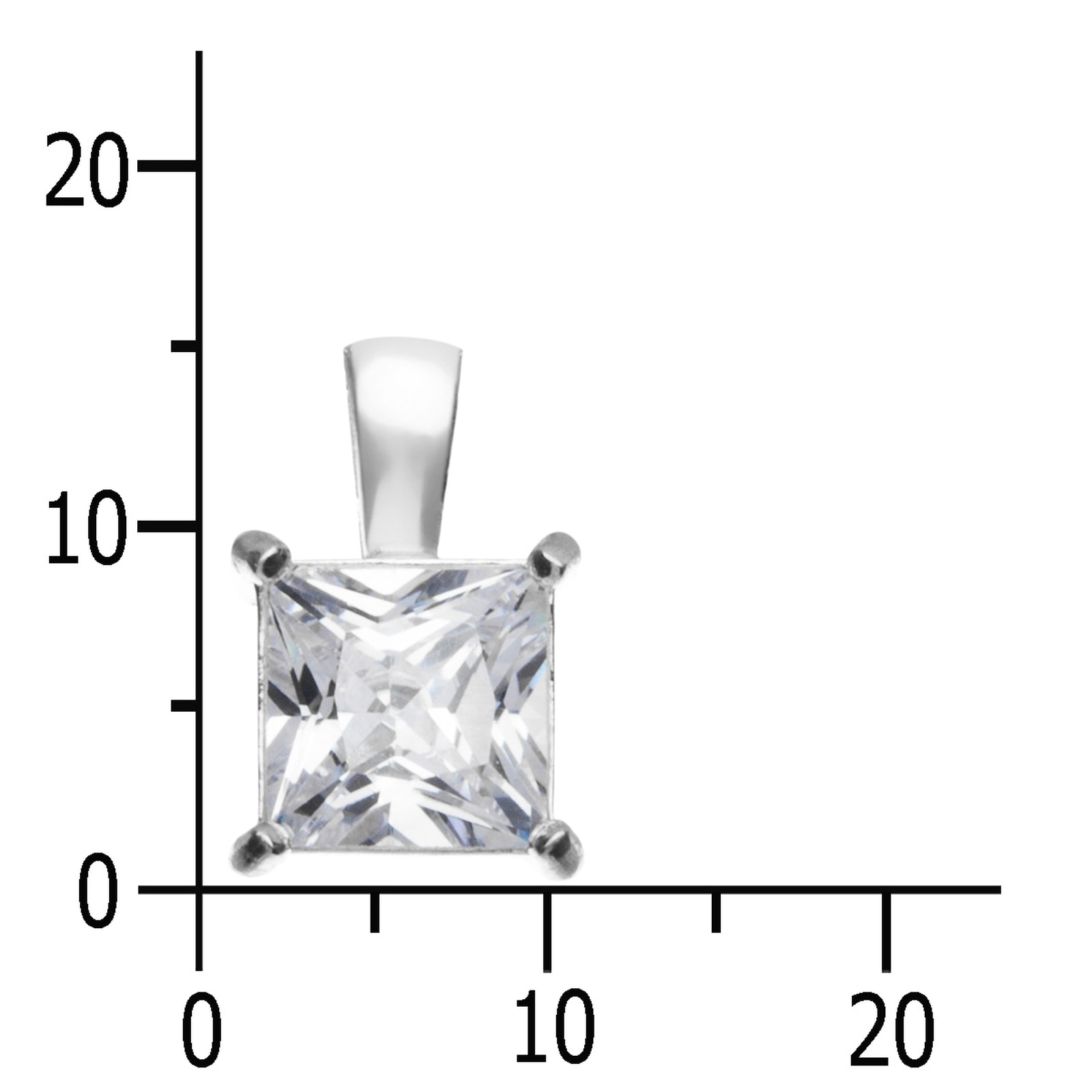 OSTSEE-SCHMUCK Kettenanhänger »- Folina 8 x 8 mm - Silber 925/000 - Zirkonia«