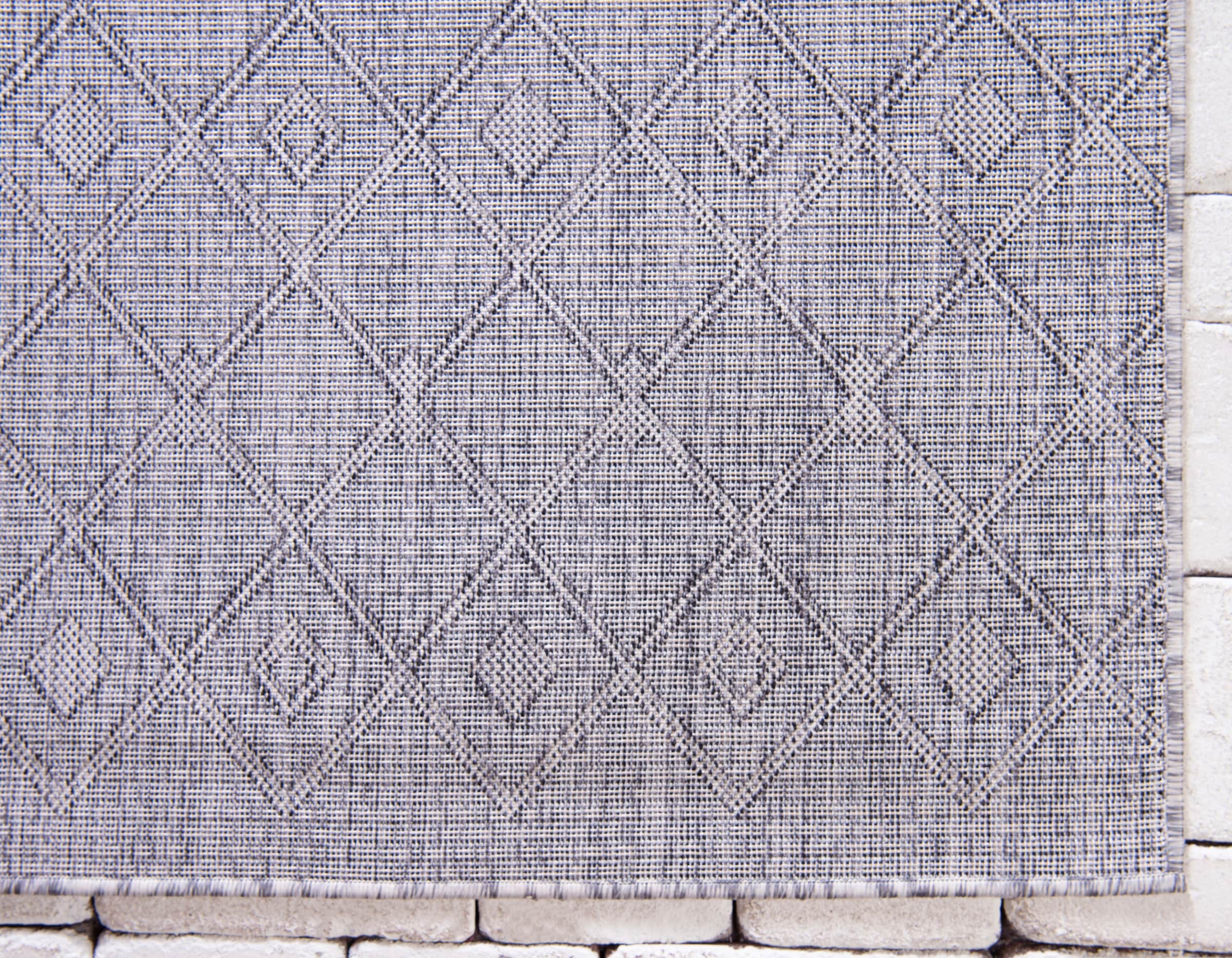 Myflair Möbel & Accessoires Teppich »Outdoor Crosses, LAGERRÄUMUNG!« rechteckig 4 mm Höhe Flachgewebe, Rauten Muster, In- und Outdoor geeignet