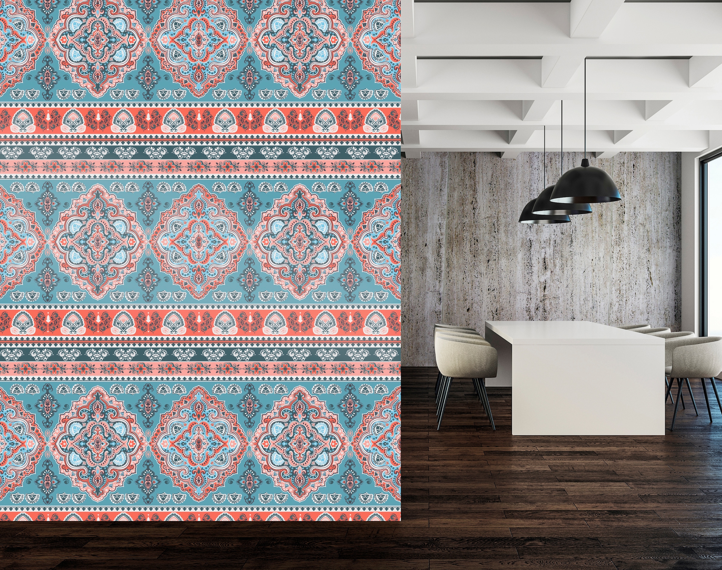 queence Vinyltapete »Nikita«, bedruckt-Barock-Antikoptik-Kunst, 90x250cm, selbstklebend, kinderleichte Anbringung, Sticker