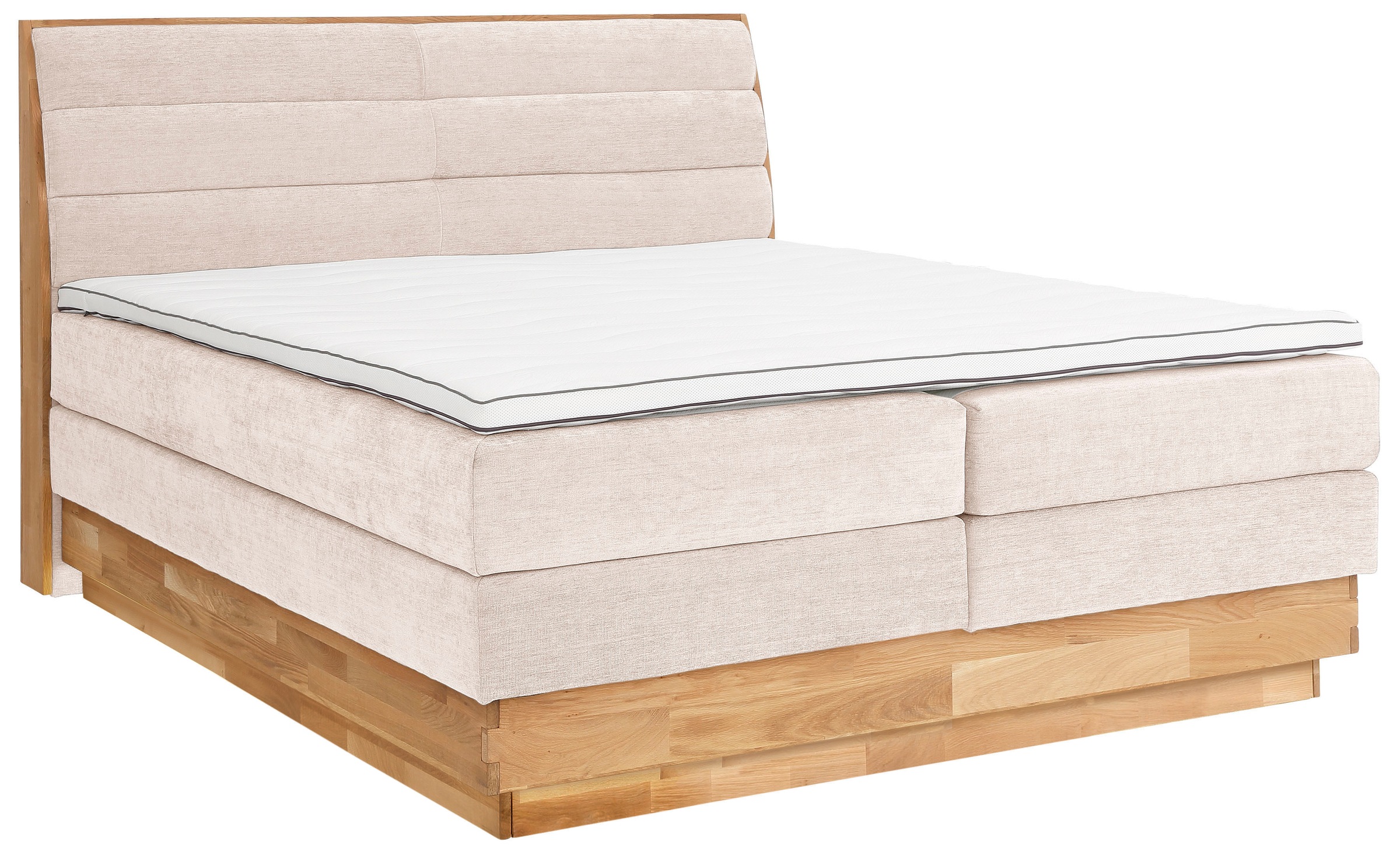 OTTO products Boxspringbett »Jenna«, ohne LED-Beleuchtung, mit zertifizierten, recycelten Bezugsstoffen