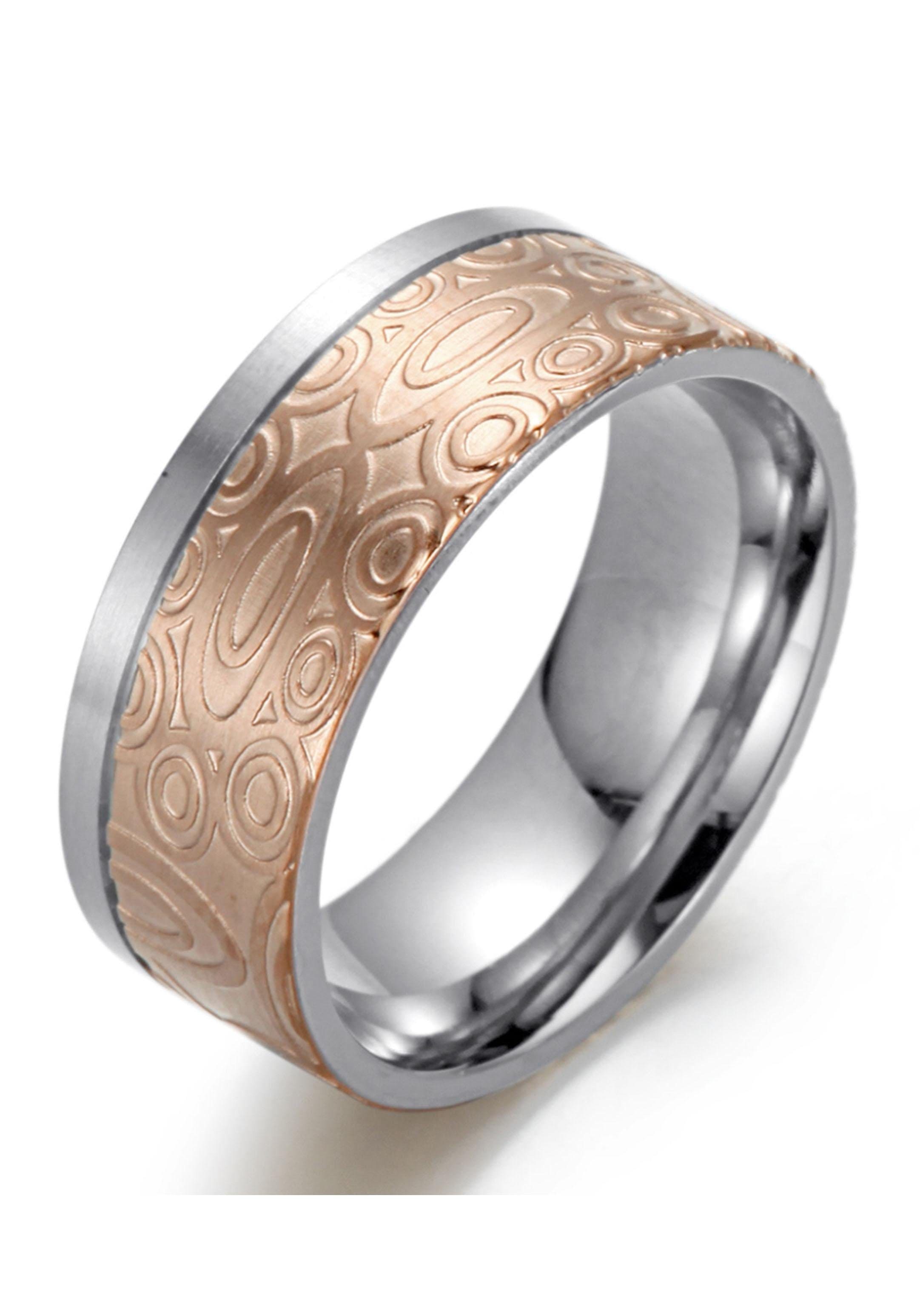 Firetti Trauring »Schmuck Geschenk "LIEBE" bicolor, ca. 6,0mm breit, ca. 8,0mm breit«, wahlweise mit oder ohne Zirkonia (synth.)
