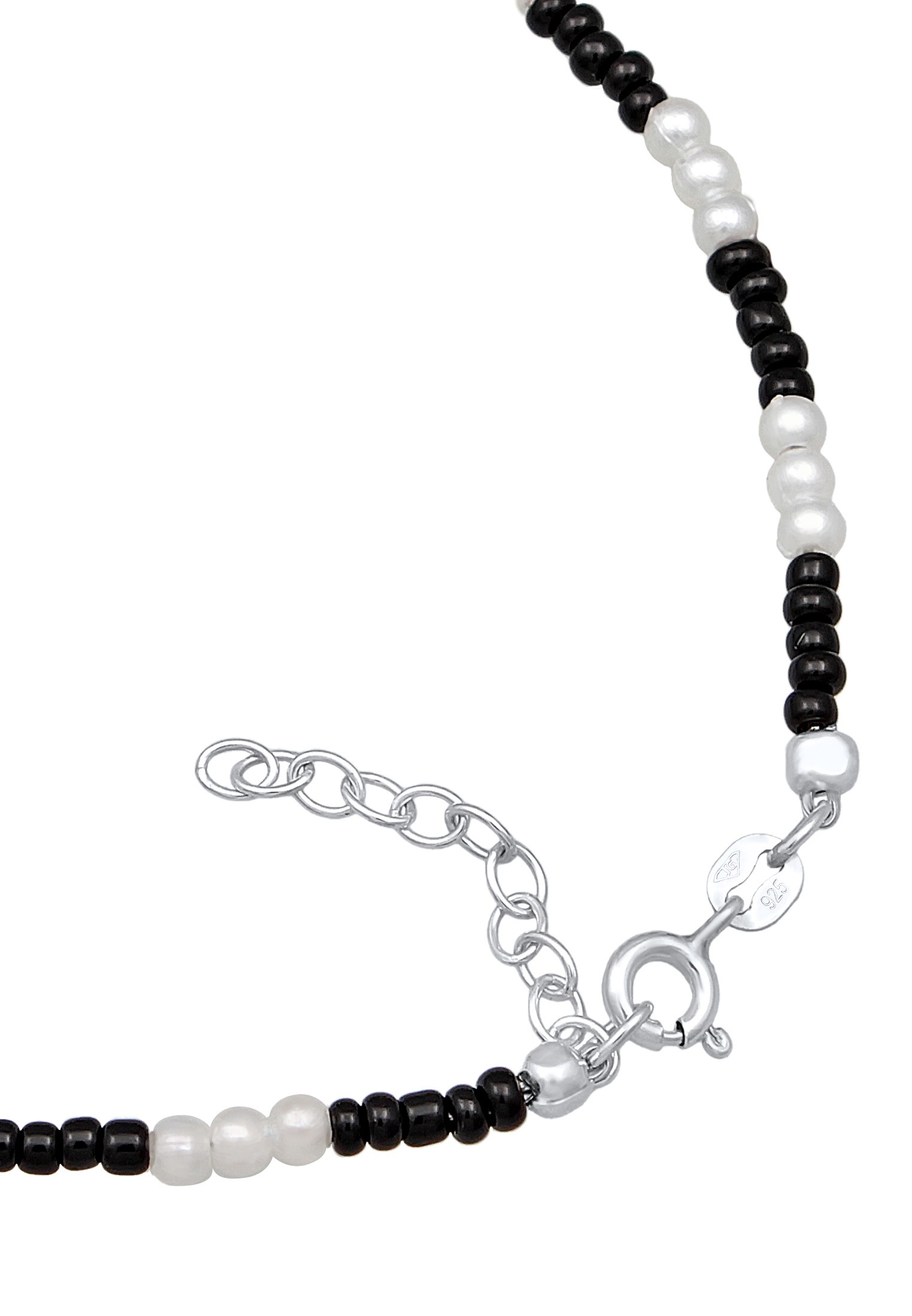 Elli Fußkette »Fußschmuck Yin Yang Glasperlen synth. Perlen 925 Silber«
