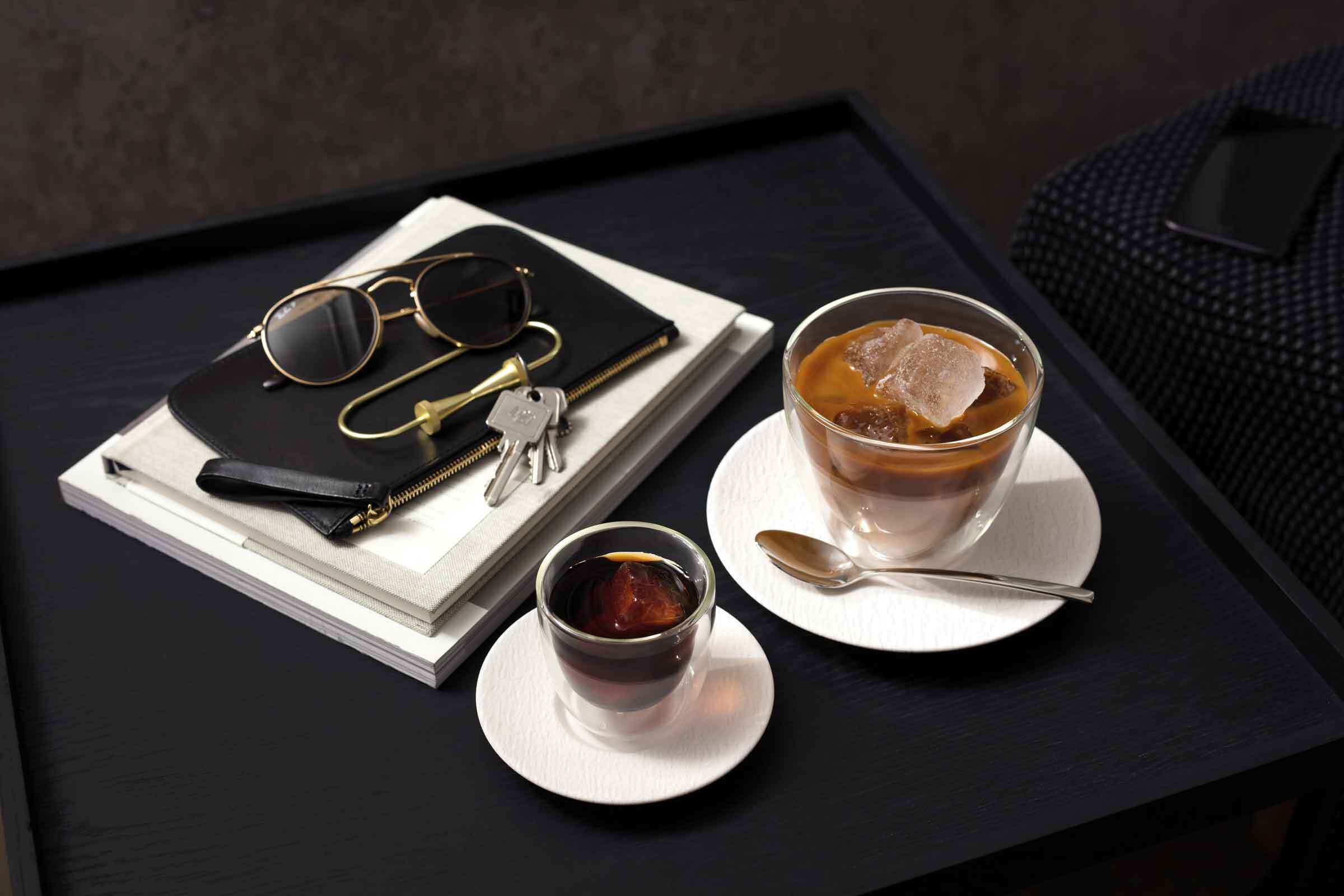 Villeroy & Boch Thermoglas »Espressoglas mit Untertasse Manufacture Rock 70 ml weiß«