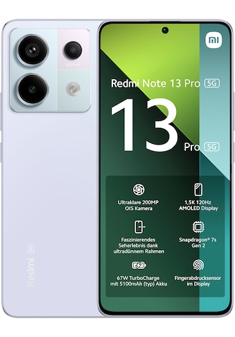 Smartphone »Redmi Note 13 Pro 5G 256Gb«, Aurora Purple, 16,94 cm/6,67 Zoll, 256 GB...