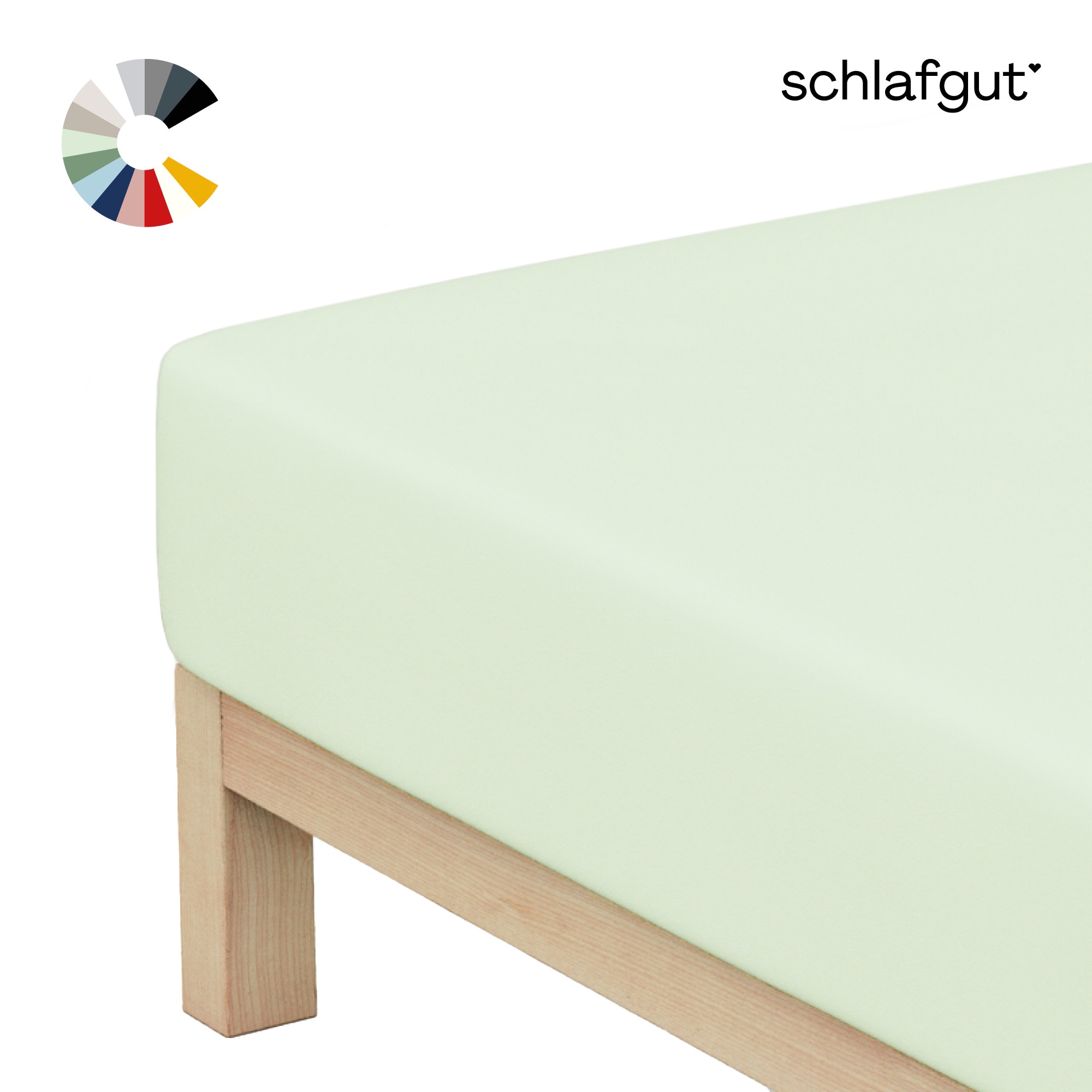 Schlafgut Spannbettlaken »Basic Cotton Bettlaken, 160 g/m², 100% Baumwolle, Spannbetttuch« Spannbettlaken bis 20 cm Matratzenhöhe, bügelfrei und pflegeleicht