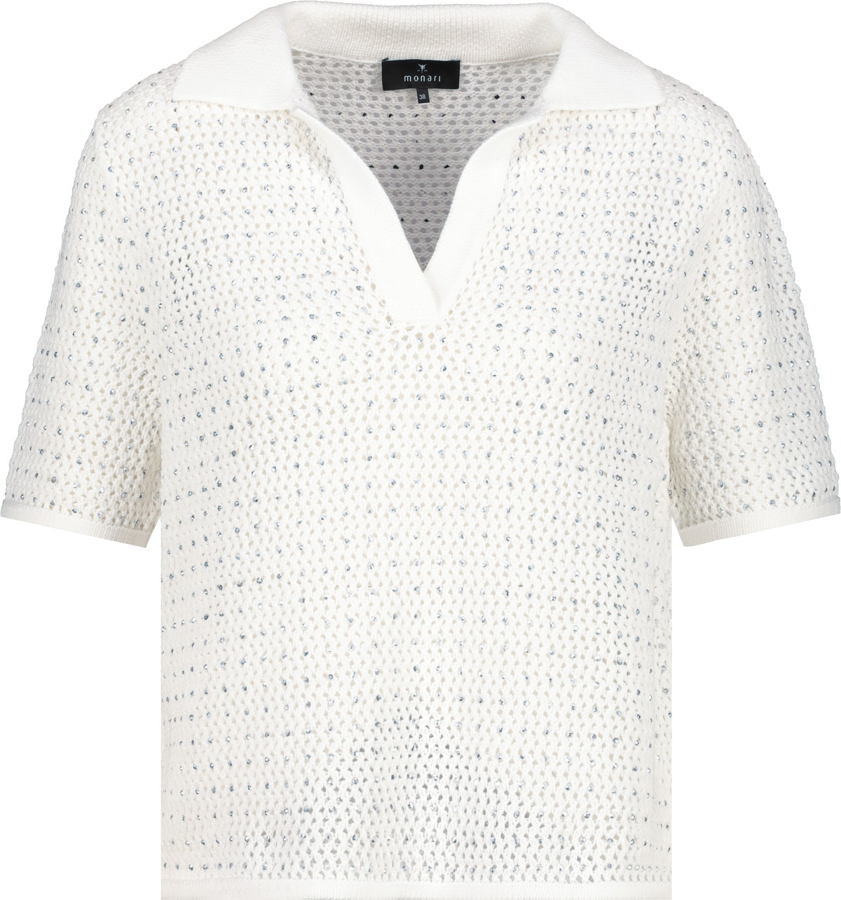 Monari Polokragenpullover, mit Glitzersteinchen
