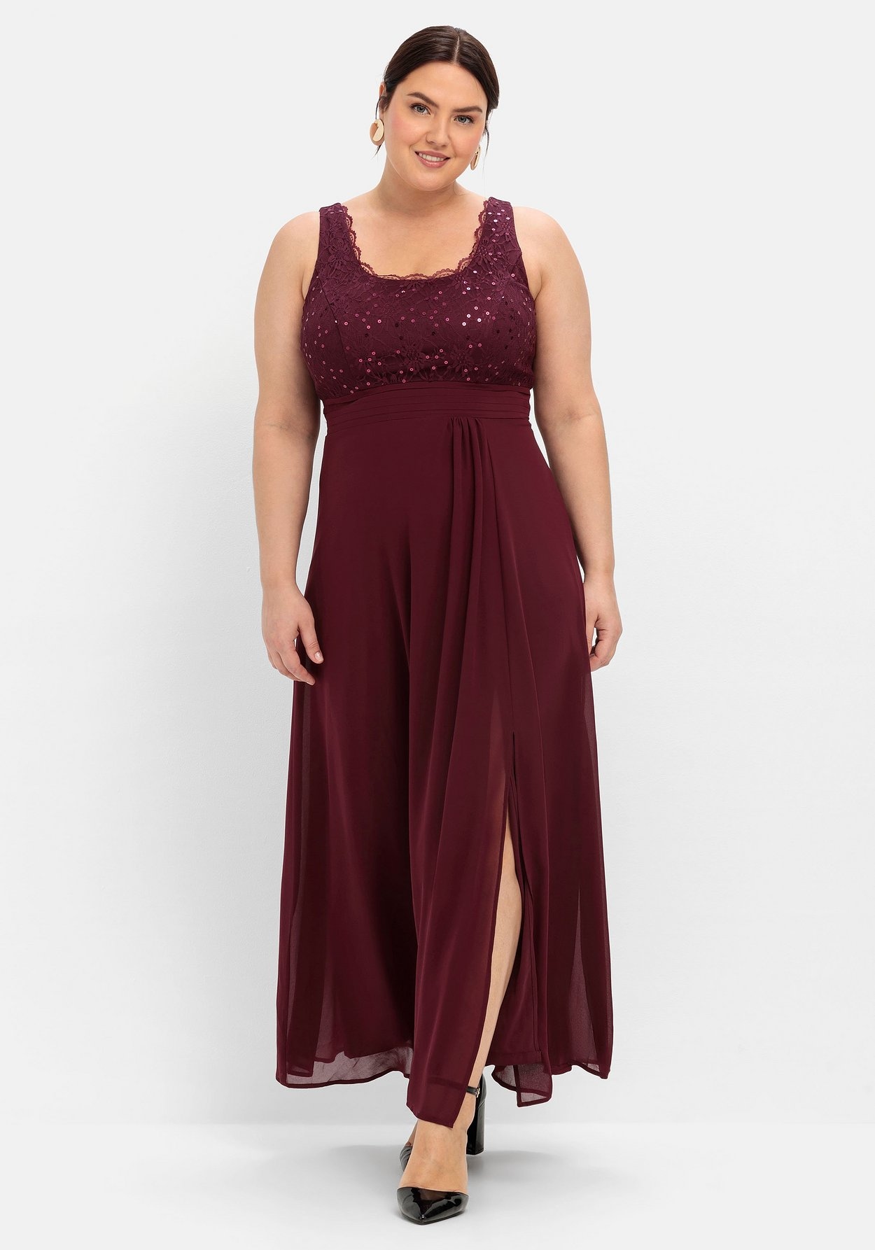 Sheego Abendkleid »Kleid mit floraler Spitze«