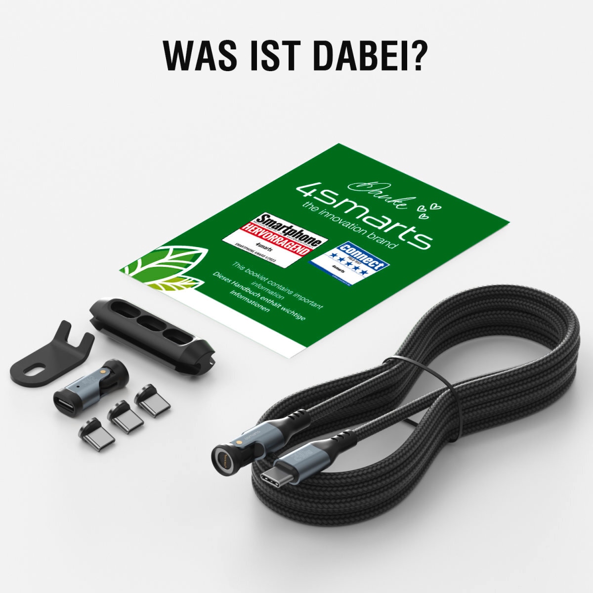 4smarts USB-Kabel »USB-C 540° Magnetkabel-Set GravityCord 240W«, USB Typ C, 180 cm