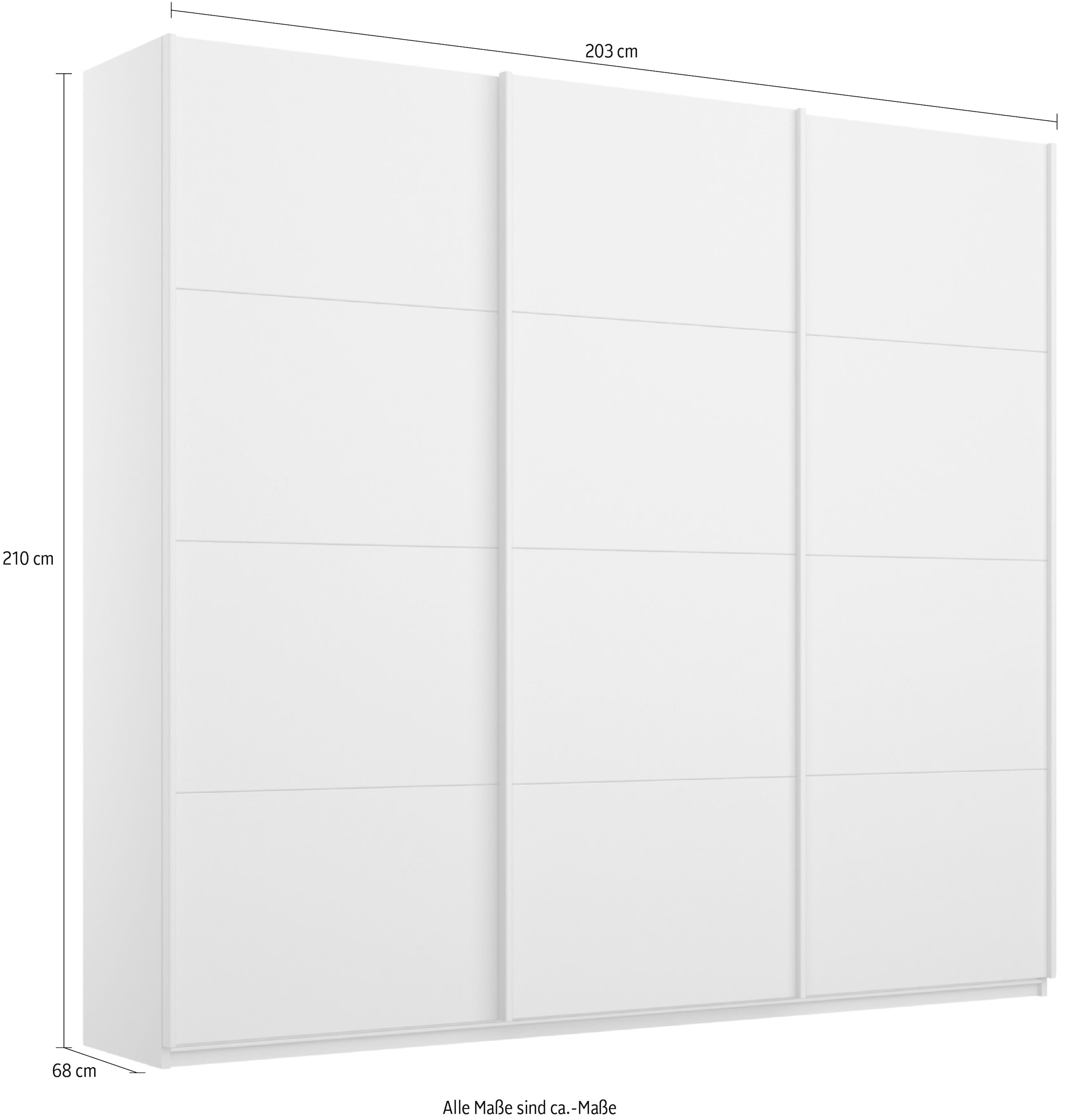 rauch Schwebetürenschrank »Kleiderschrank Schrank Garderobe Wäscheschrank Ankleide OTELI« Breiten 203/271/315/360 cm Höhen 210/229 cm,  in verschiedenen Dekor- und Hochglanzfarben