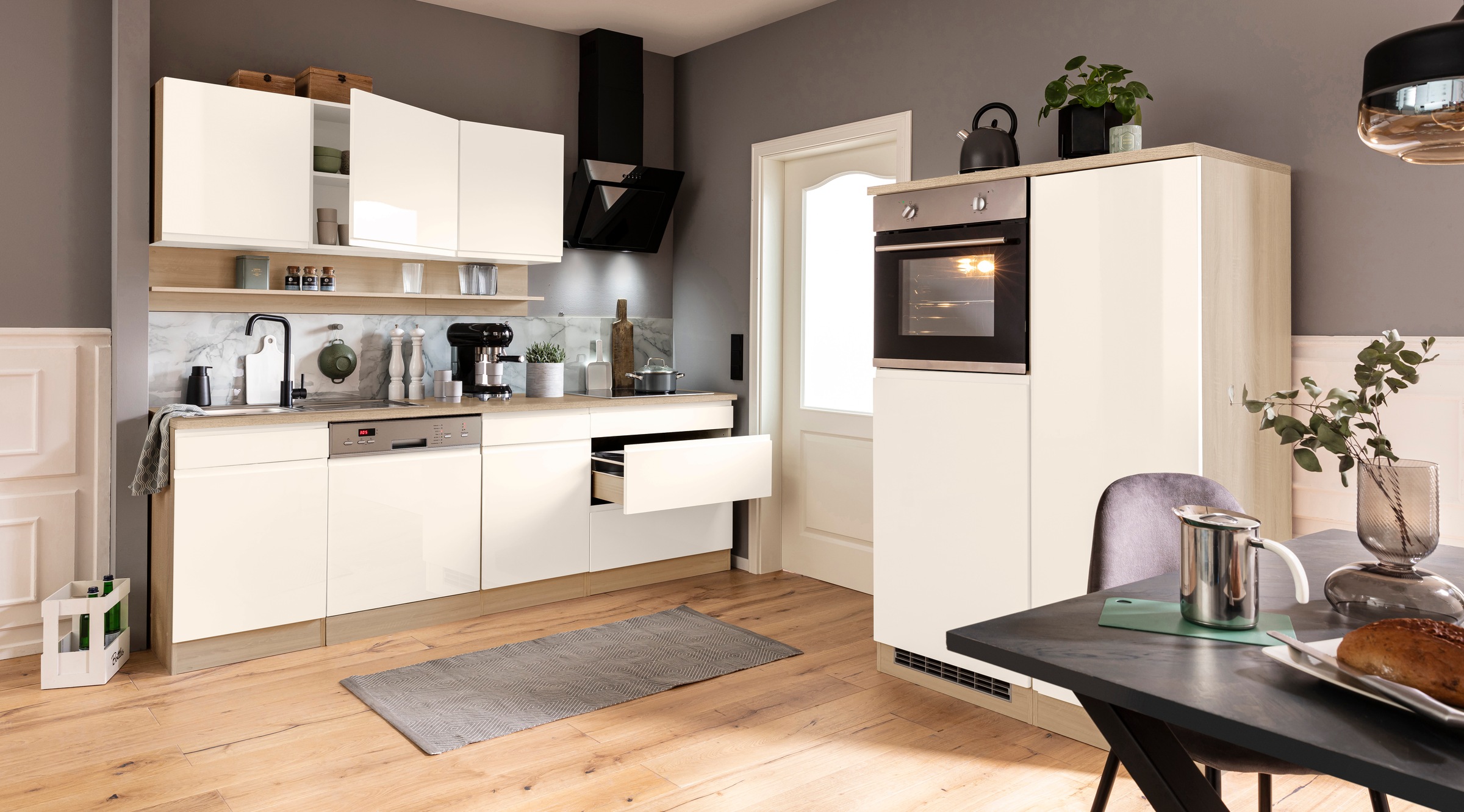 KOCHSTATION Küchenzeile »KS-Virginia«, Breite 350 cm, ohne E-Geräte