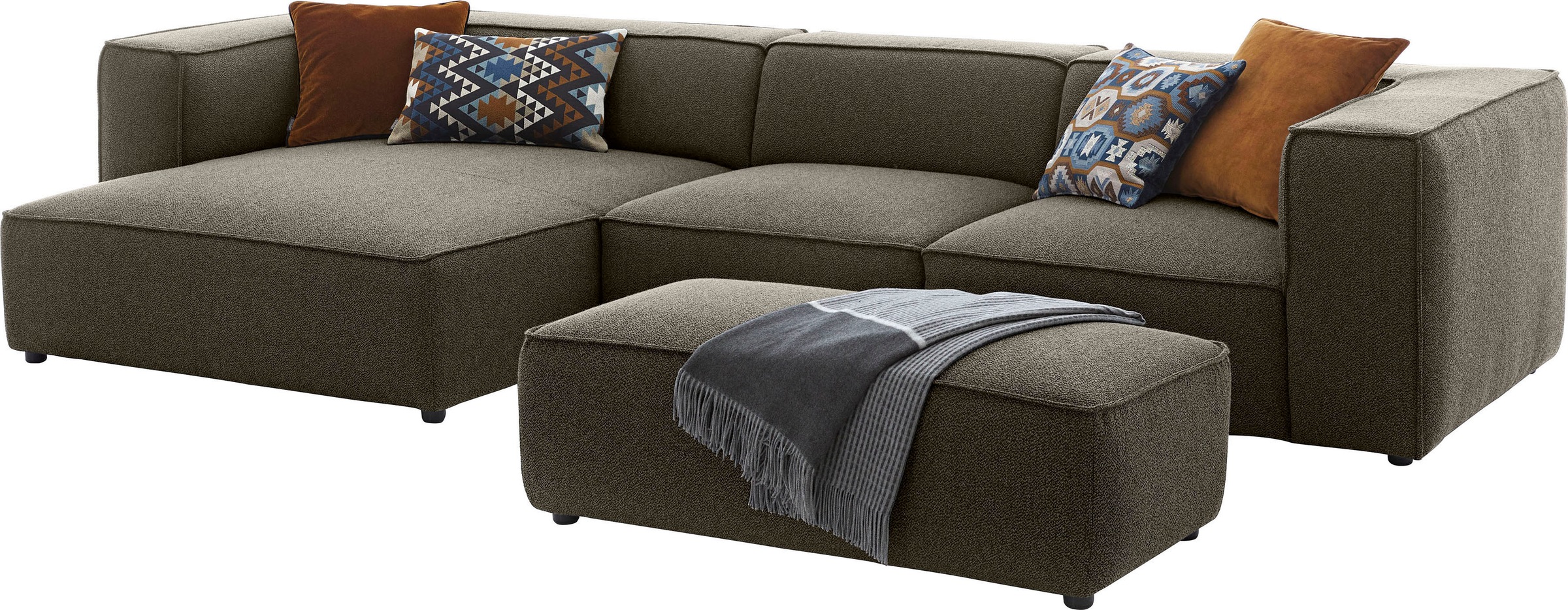 W.SCHILLIG Ecksofa »around-the-block«, mit eleganter Biese, mit Federkern, Breite 341 cm