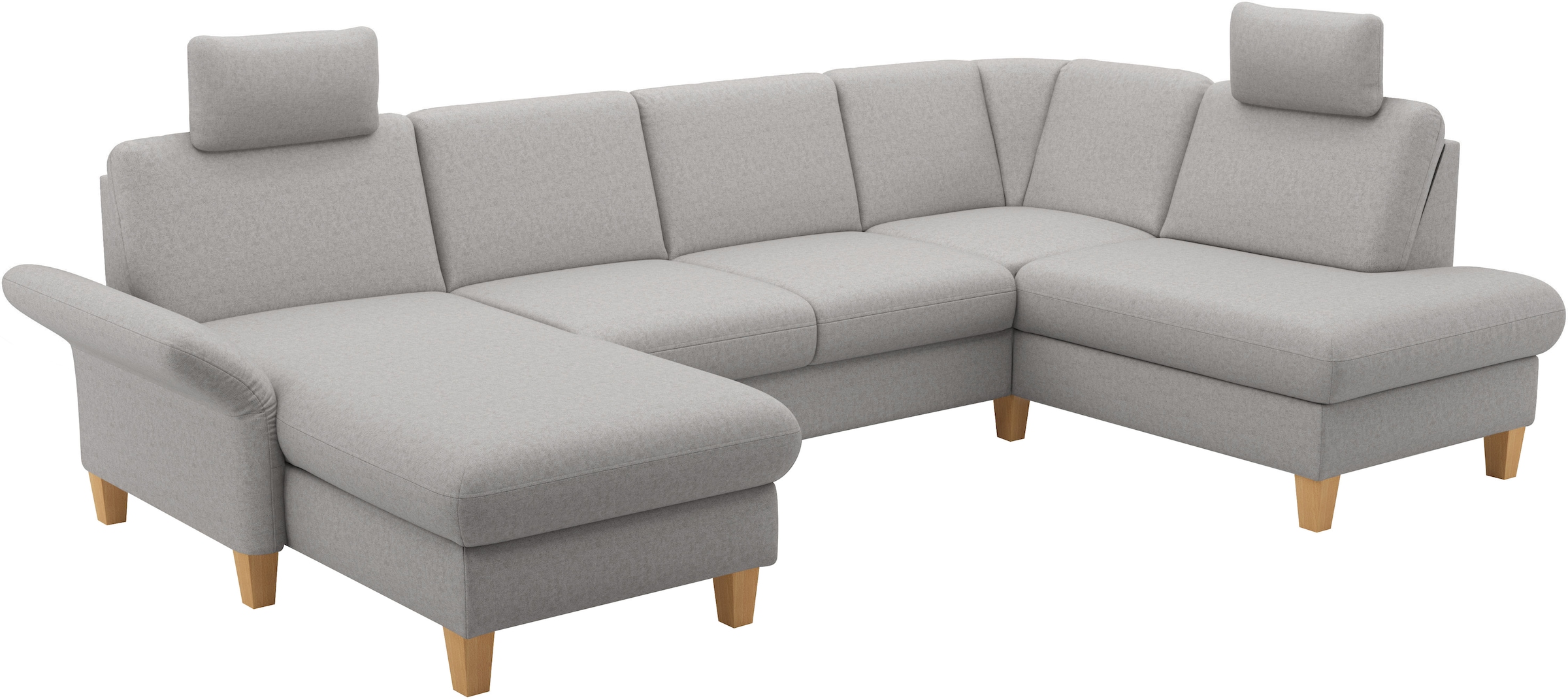 Home affaire Wohnlandschaft »Rochelle, U-Form«, optional mit Armteilverstellung, mit Bettfunktion & Bettkasten
