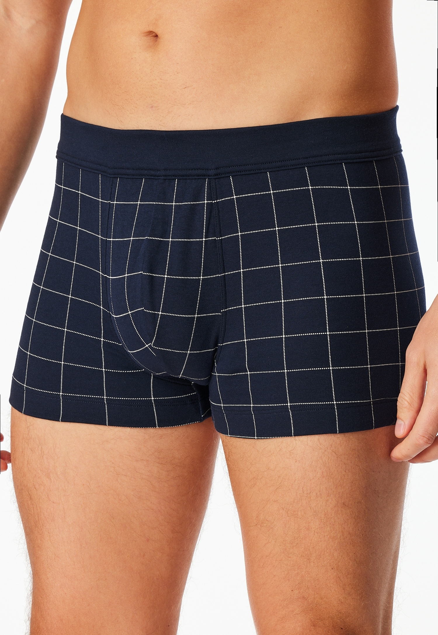 Schiesser Boxershorts »Fine Interlock« ohne Eingriff, Karo-Muster, Interlock-Qualität