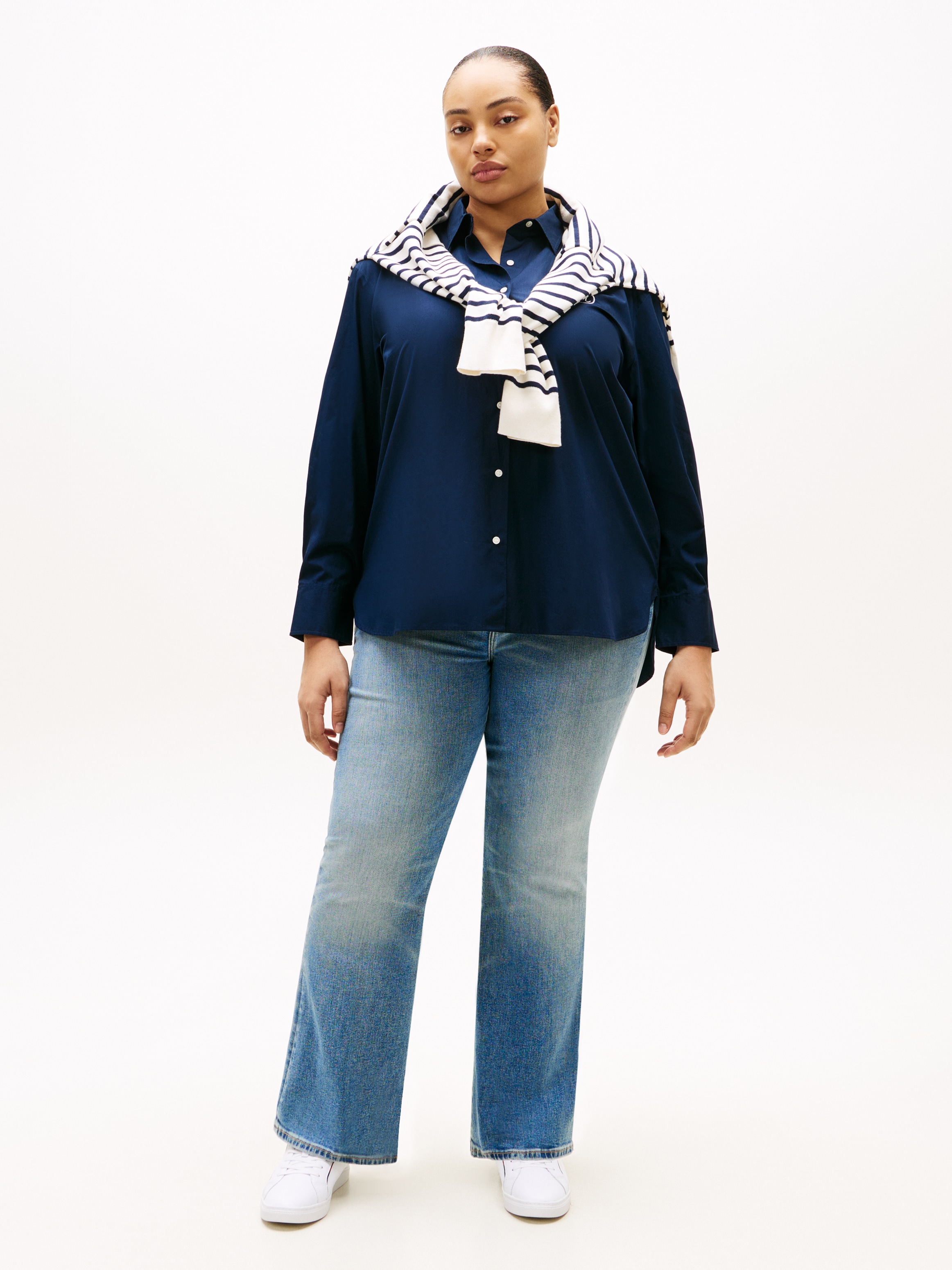 Tommy Hilfiger Curve Hemdbluse »CRV COTTON EASY SHIRT« in großen Größen, Baumwolle