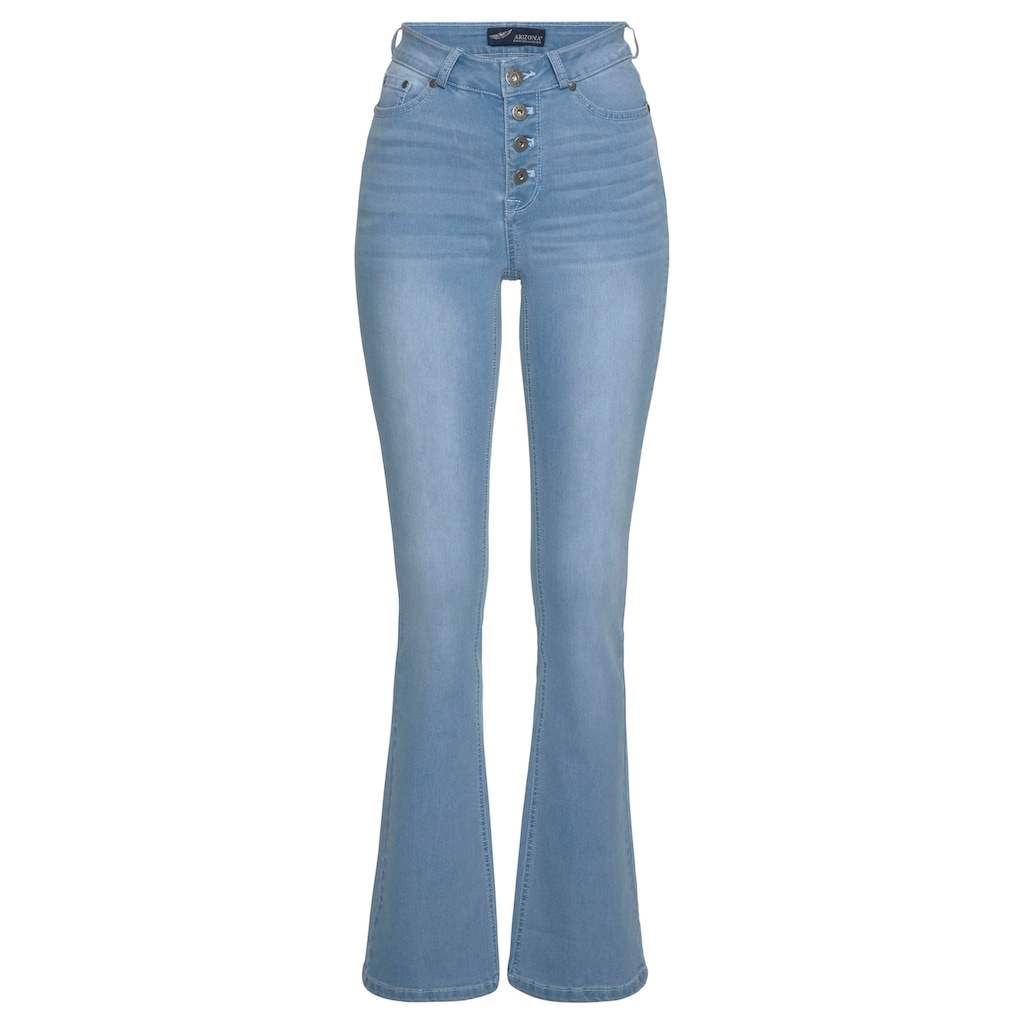 Arizona Bootcut-Jeans »Ultra Stretch«, High Waist mit durchgehender Knopfleiste
