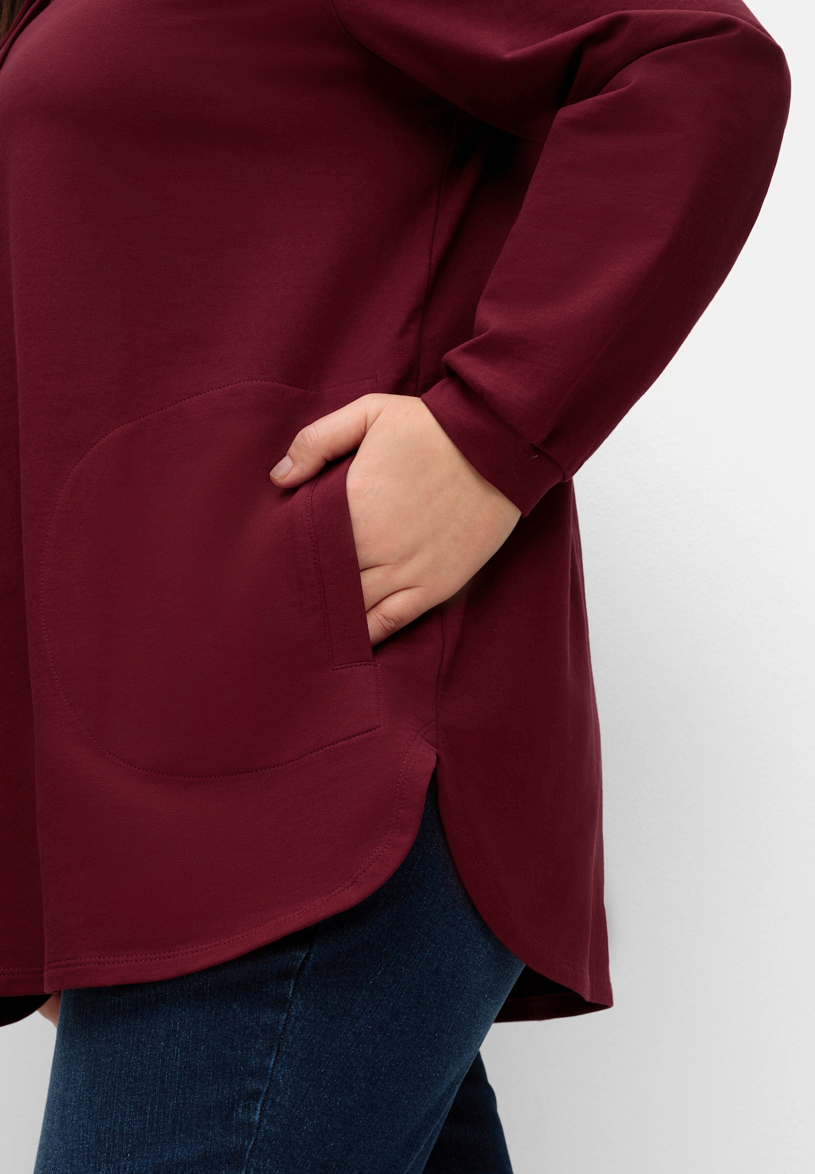 Sheego Sweatshirt »Sweatshirt Sweatshirt mit weitem Stehkragen«
