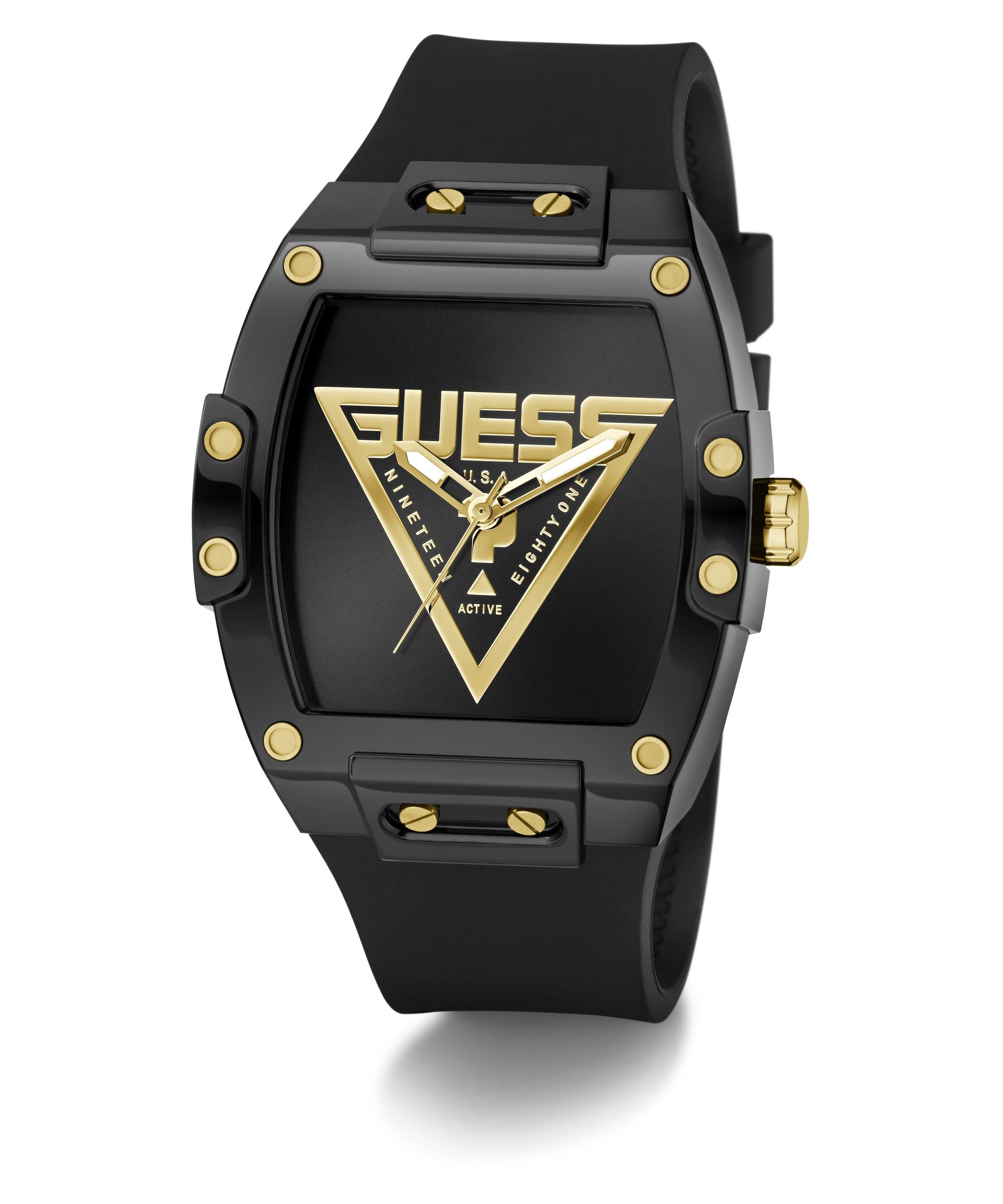 Guess Quarzuhr »PHOENIX« Armbanduhr, Herrenuhr, Silikonarmband, analog