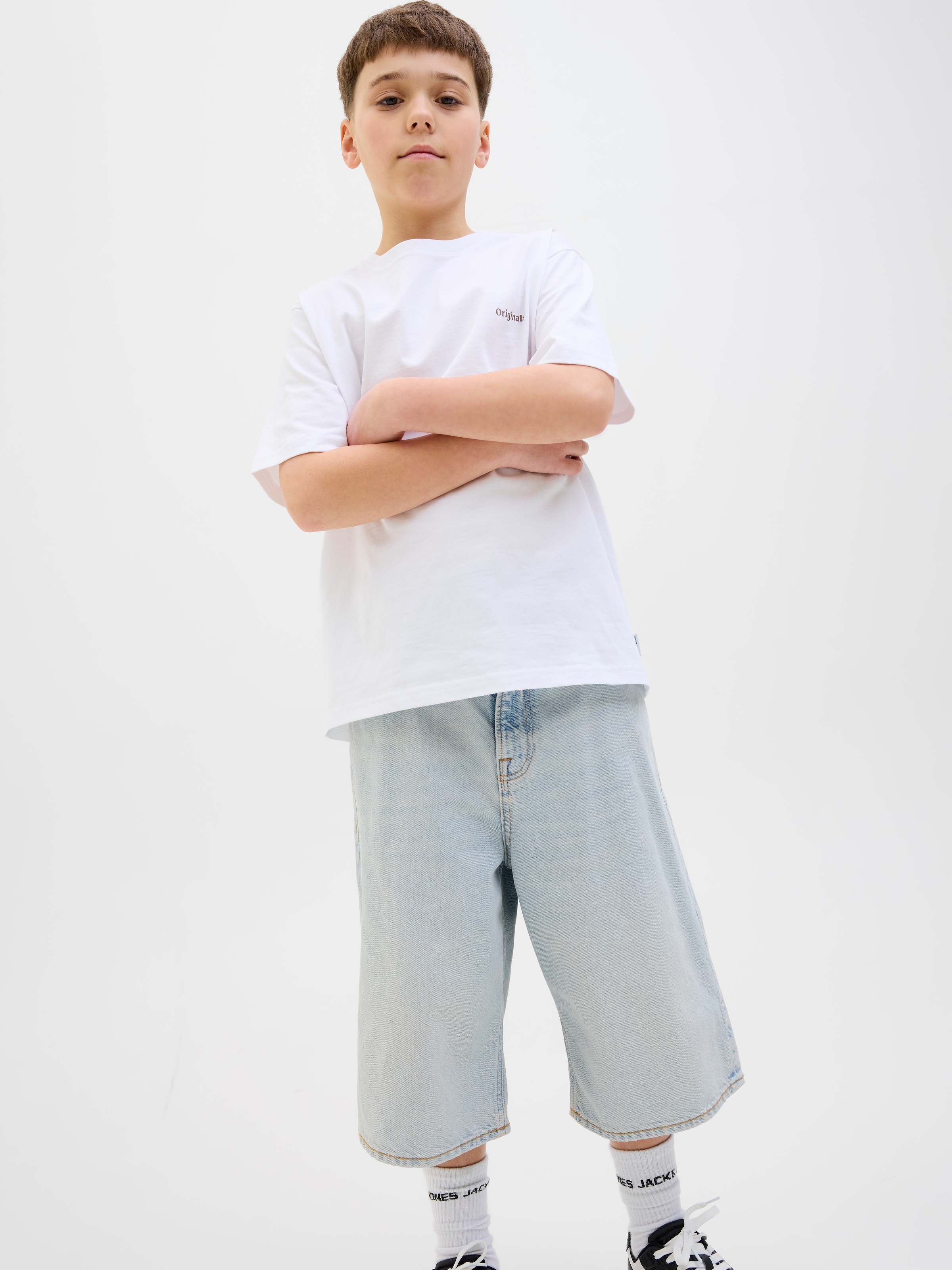 Jack & Jones Junior Shorts »JJIRON mit Baggy Fit und mittlerer Taille«  unifarben, modisch, relaxed fit, Web