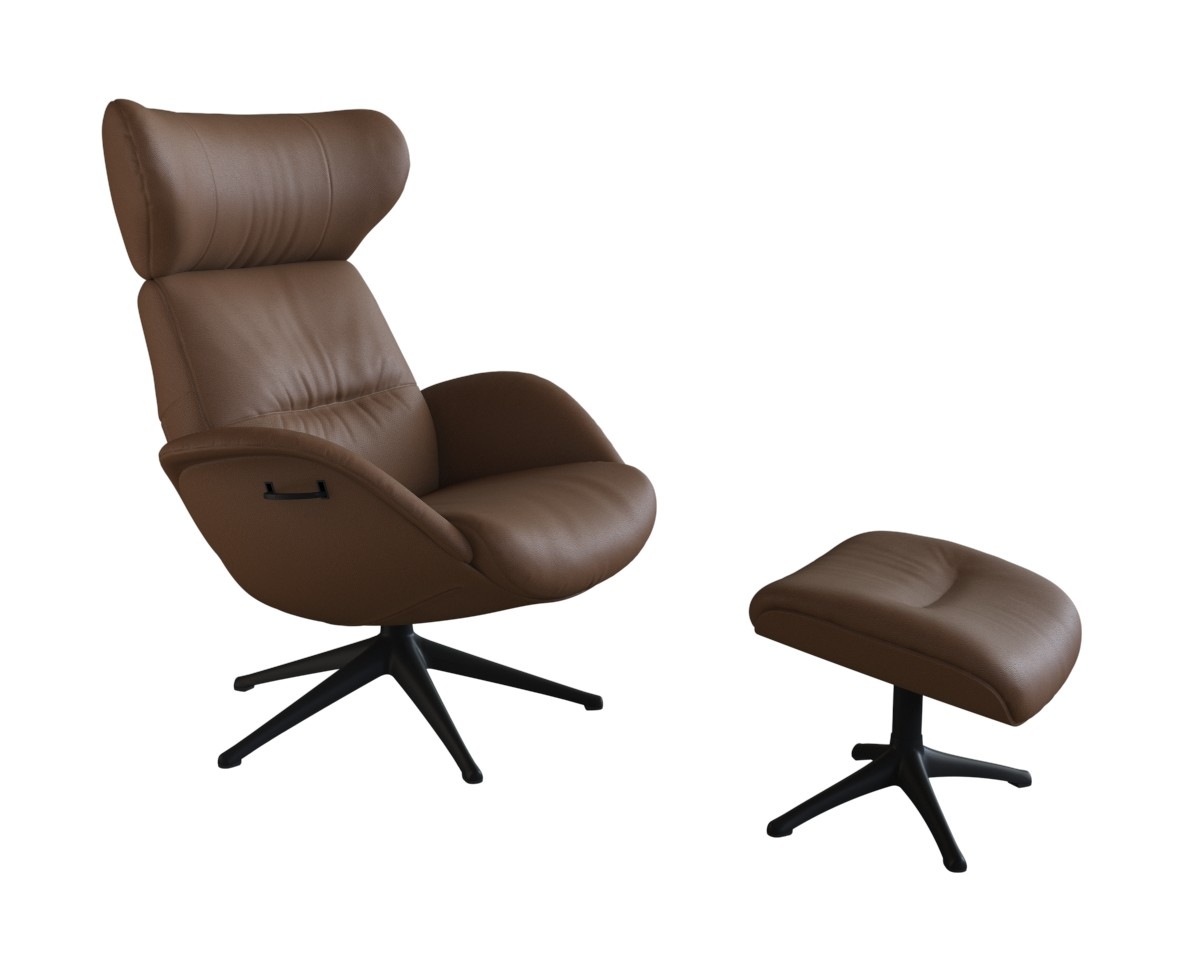 FLEXLUX Relaxsessel »Relaxchairs More«, & auf schwarz Fuß drehbar, Kopfteilverstellung, Rechnung bestellen Komfort, Rücken- Premium