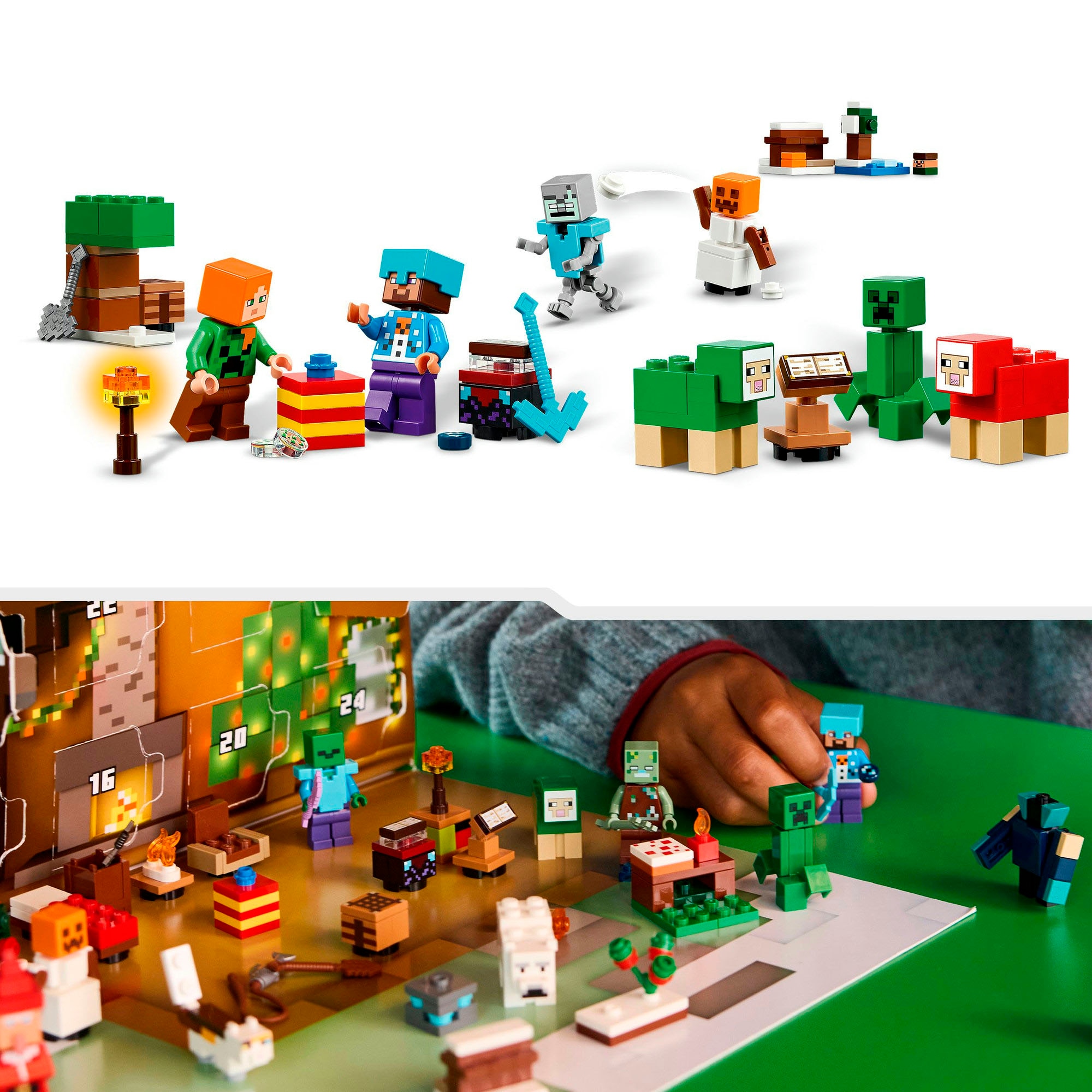 LEGO® Spielzeug-Adventskalender »Spielbausteine, (21280), LEGO Minecraft« ab 7 Jahren Made in Europe