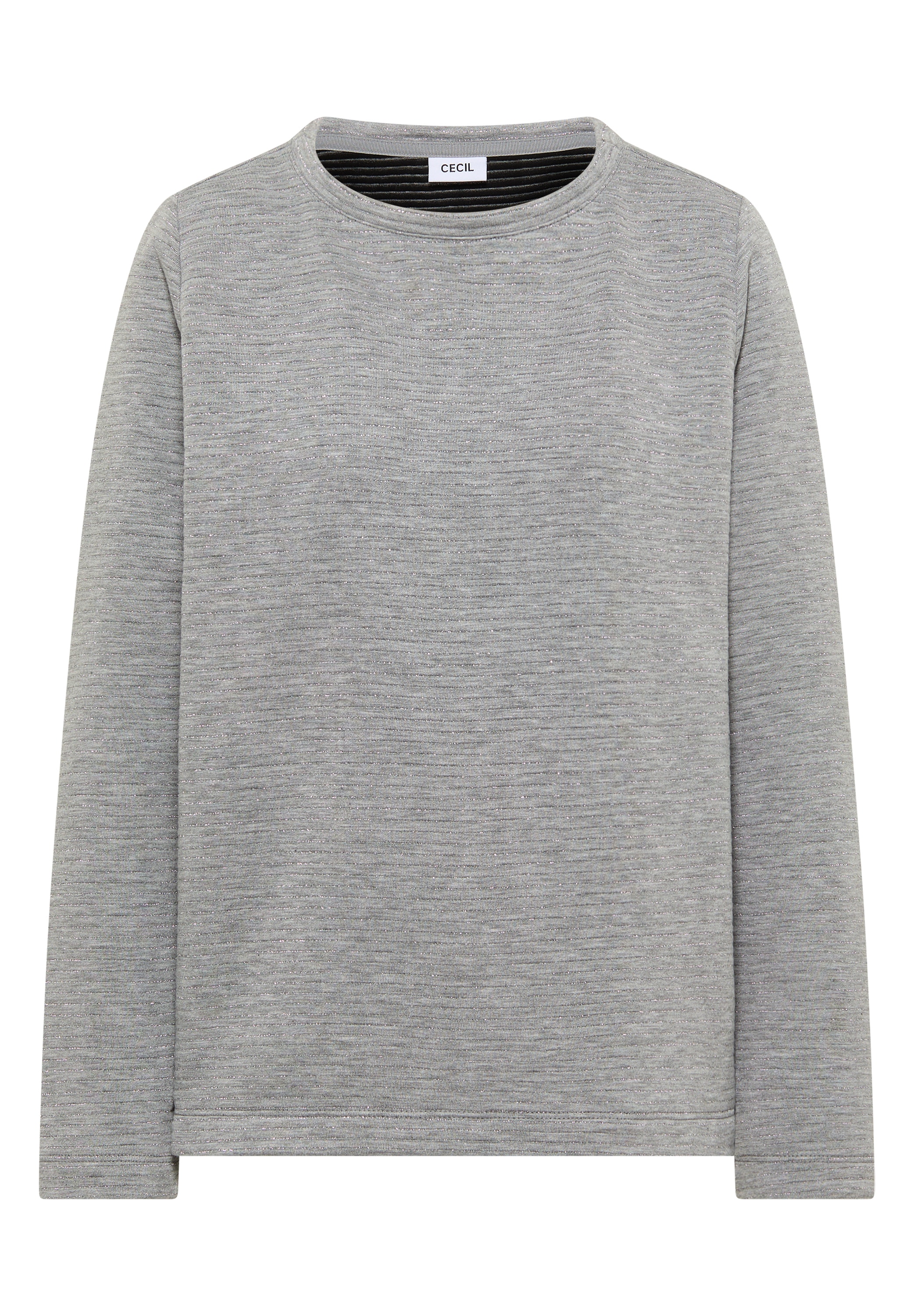 Cecil Langarmshirt im Melange-Look und mit Glitzer-Details
