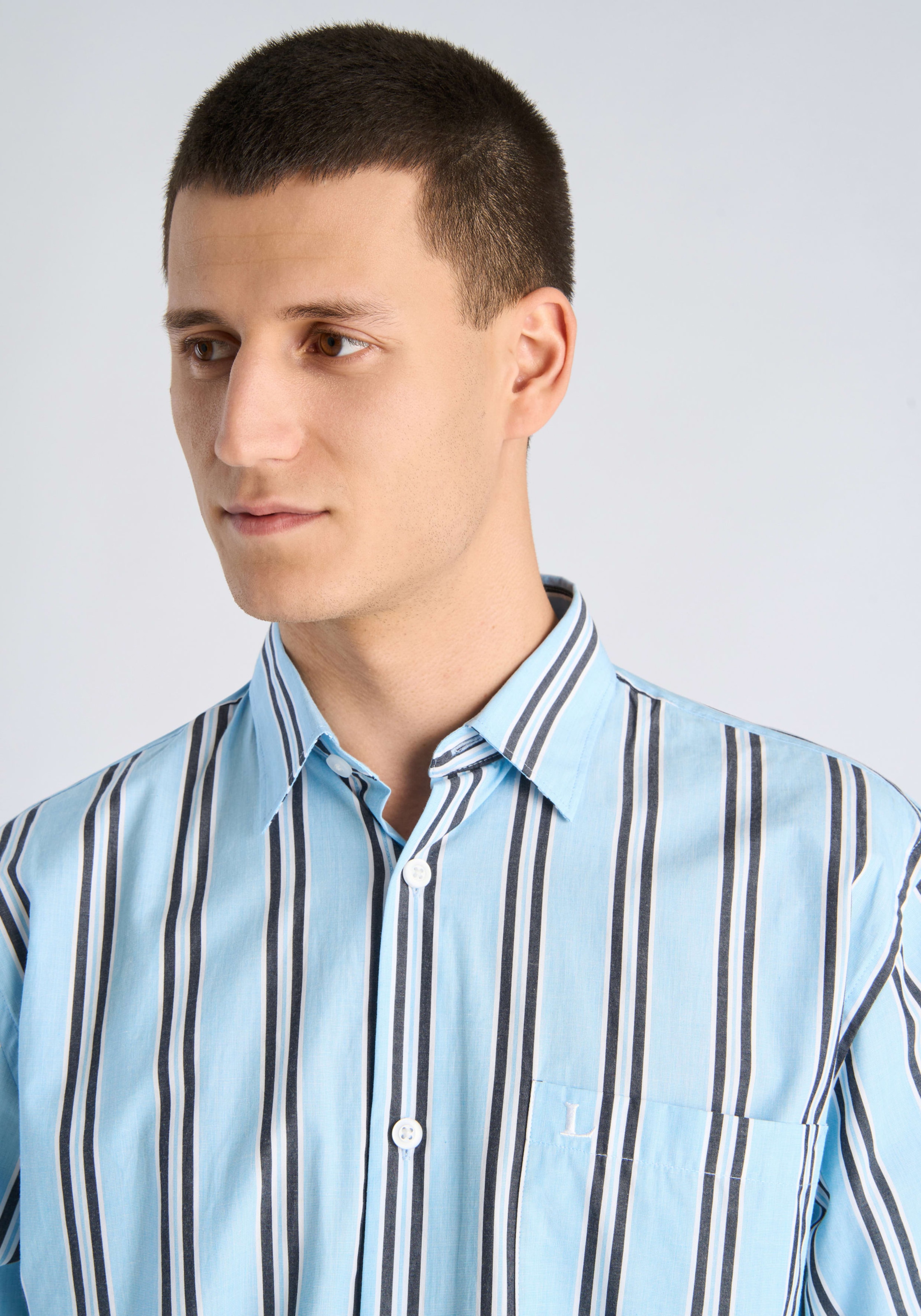 LINDBERGH Streifenhemd mit Hemdkragen und Knopfleiste / relaxed fit