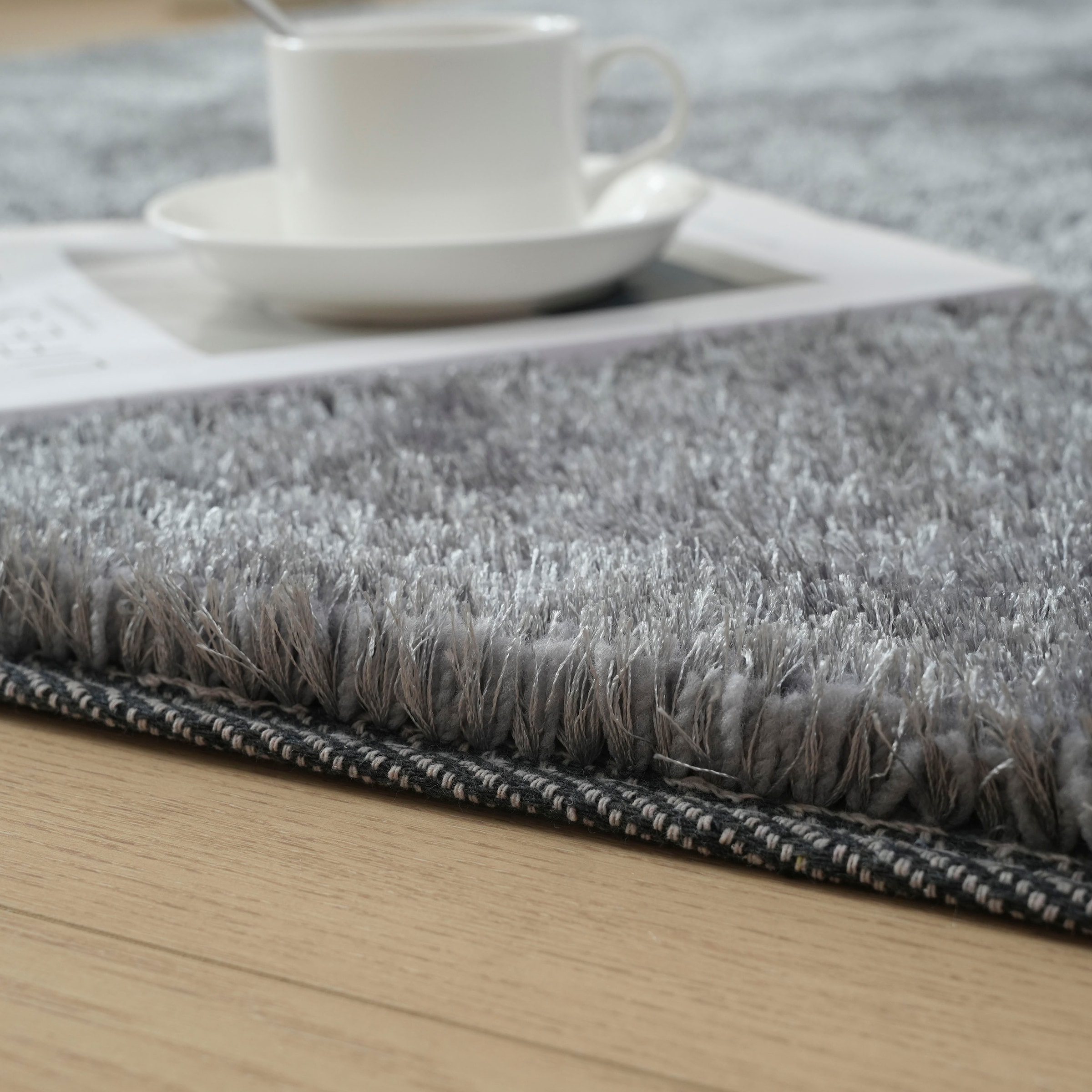 my home Hochflor-Teppich »Dana light, besonders weich, Mikrofaser Teppiche«, rechteckig, 25 mm Höhe, uni, leichter Glanz, Wohnzimmer, Schlafzimmer, Esszimmer