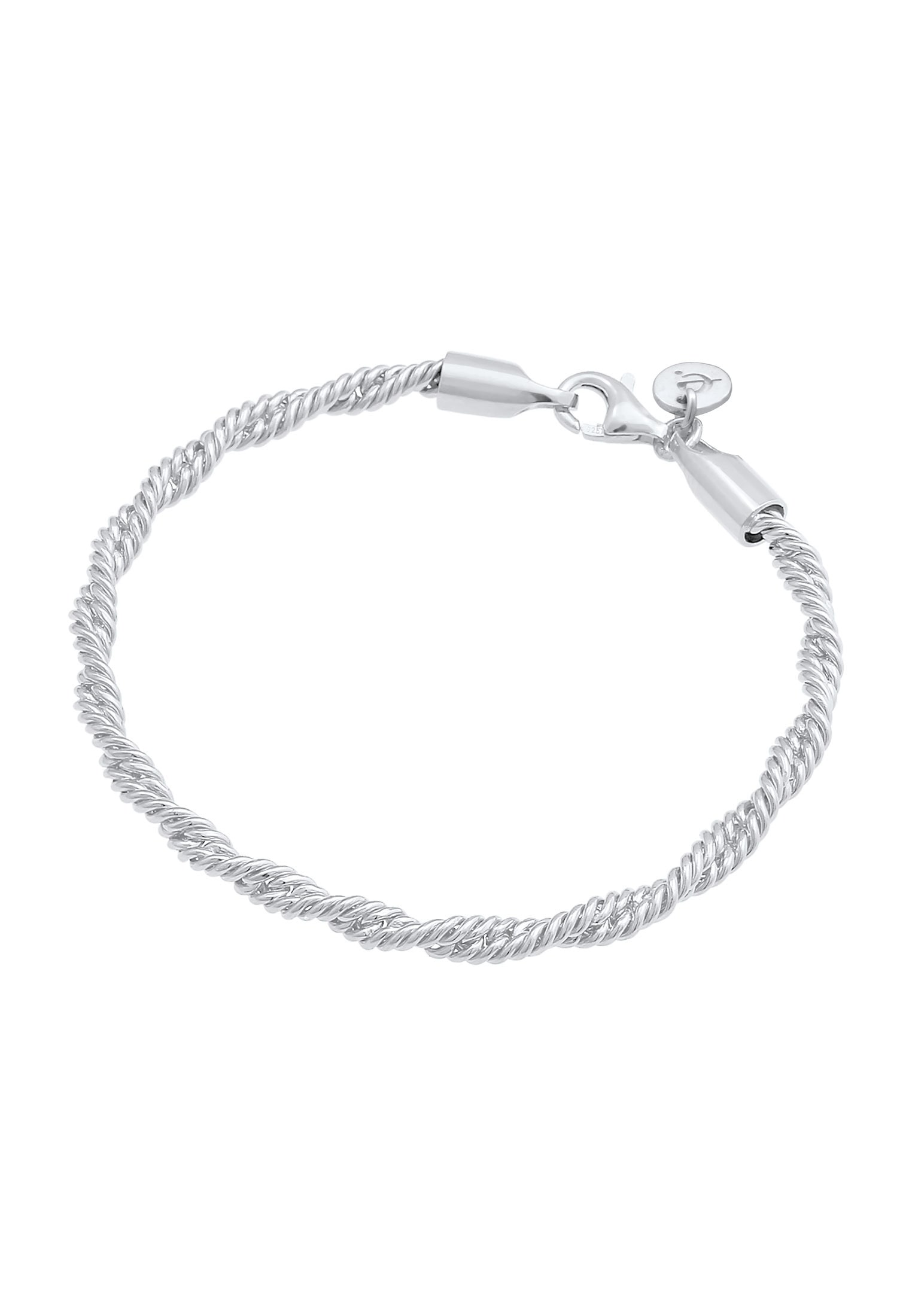 Elli Premium Armkette »Armband Kordel Gedreht Elegant Basic 925 Silber«