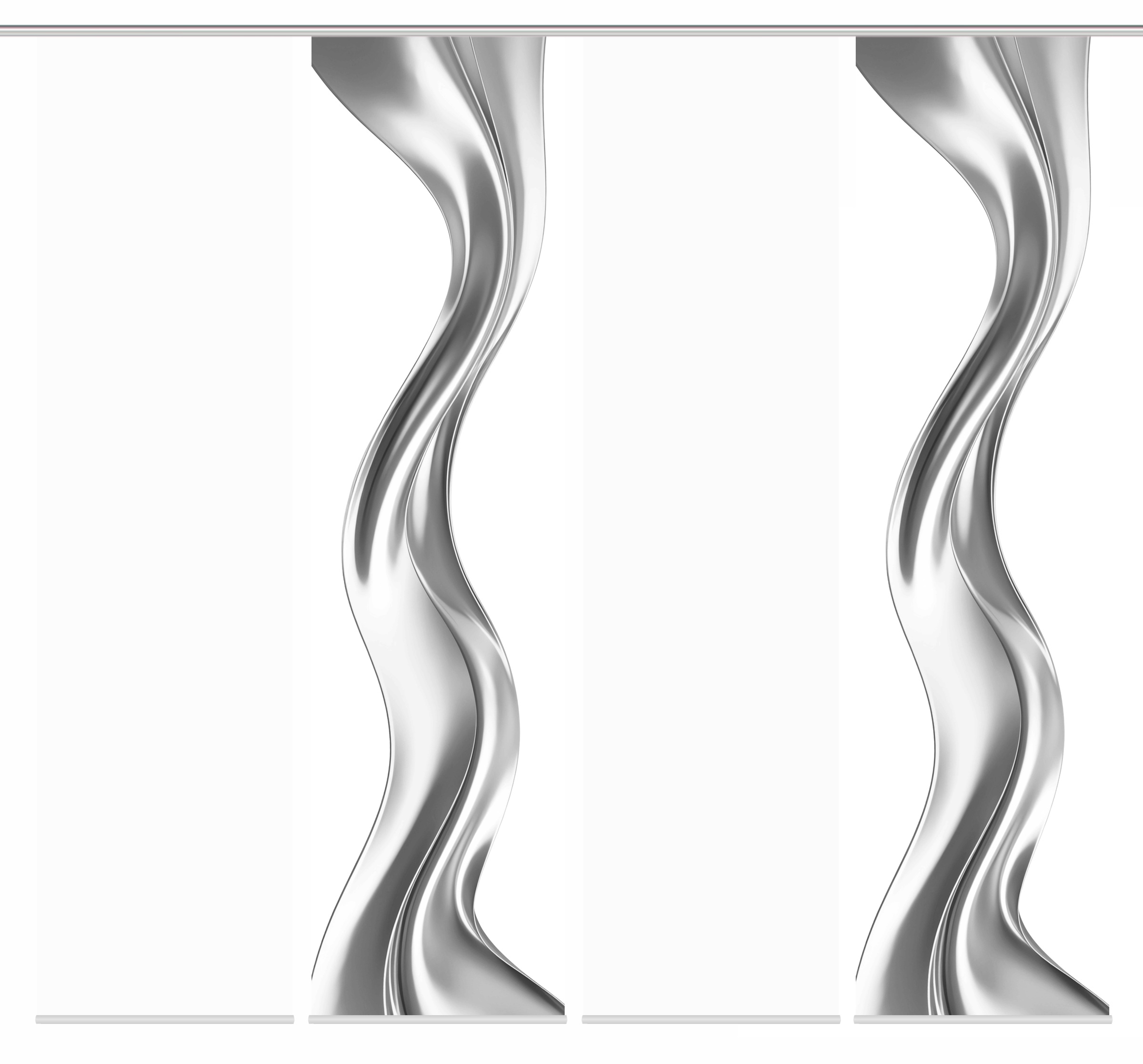 HOME WOHNIDEEN Schiebegardine »OAKLEY« Paneelwagen 4 Stk. tlg. SCHIEBEVORHANGSET,SEIDENOPTIK,DIGIDRUCK