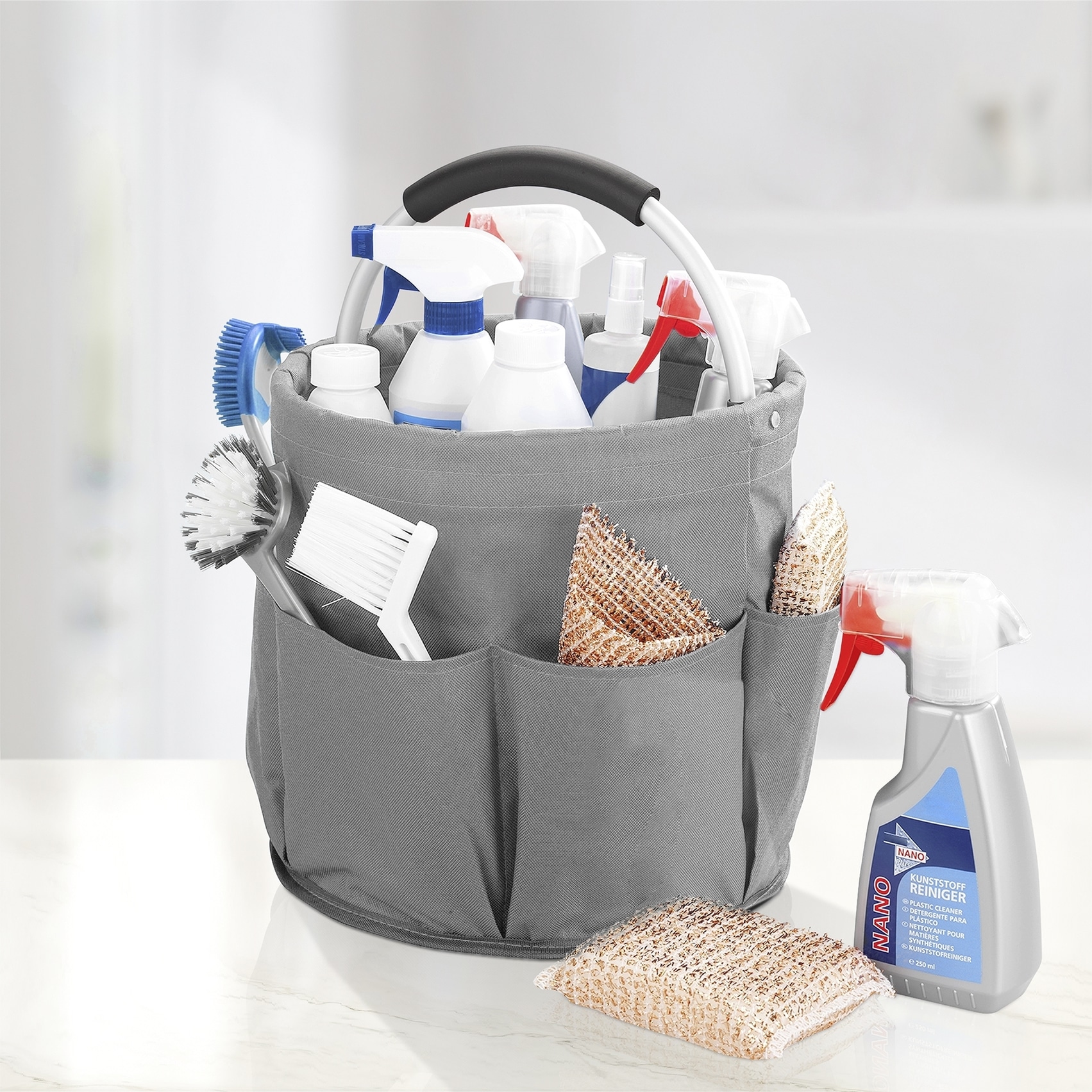 WENKO Organizer »Universal-Reinigungs-Caddy« Allzweckkorb mit 6 Außentaschen, ideal für Haushalt, Garten & Camping