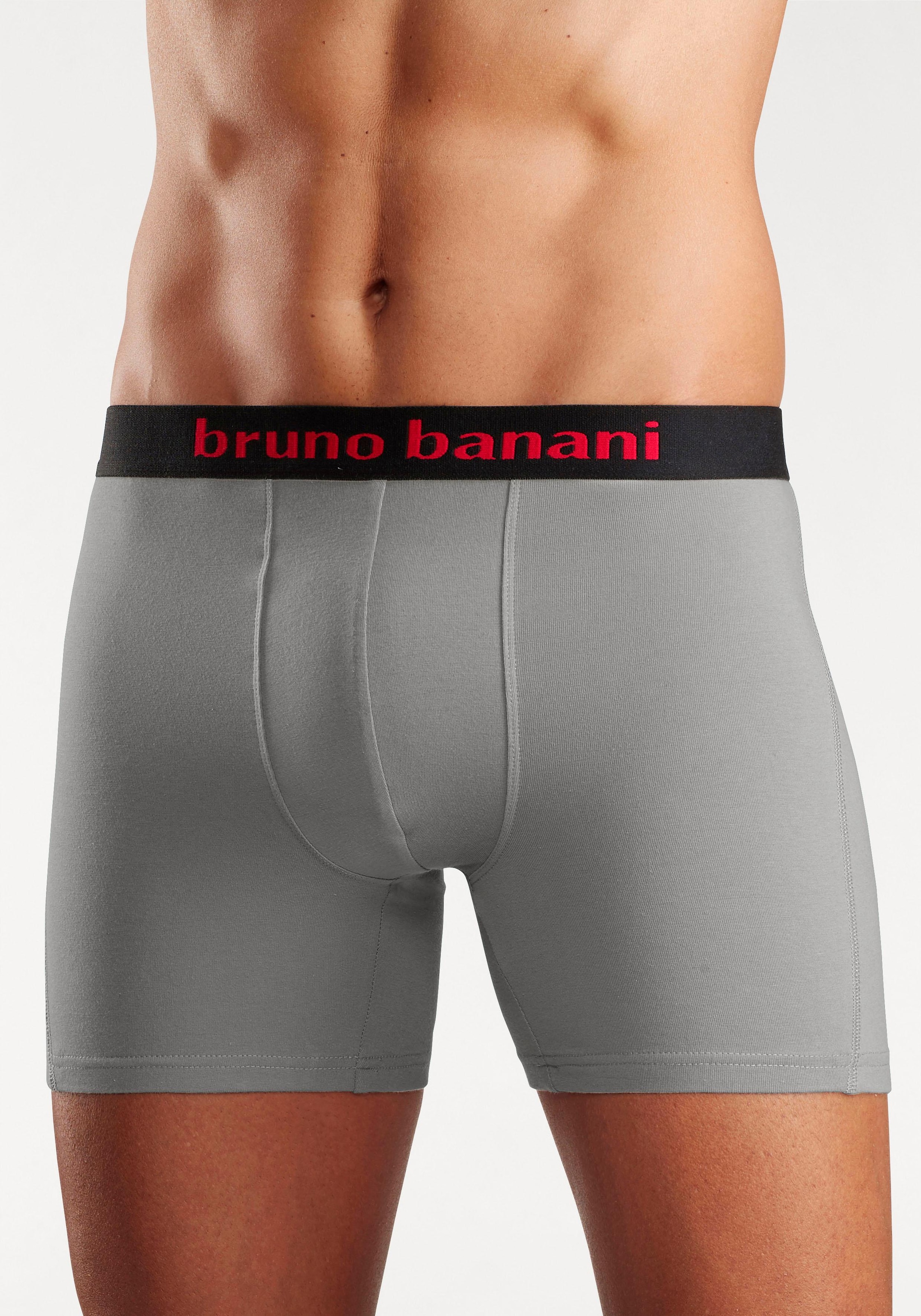 Bruno Banani Boxer »Unterhose für Herren«, (Packung, 4 St.), mit längerem Bein und auffälligen Logobund