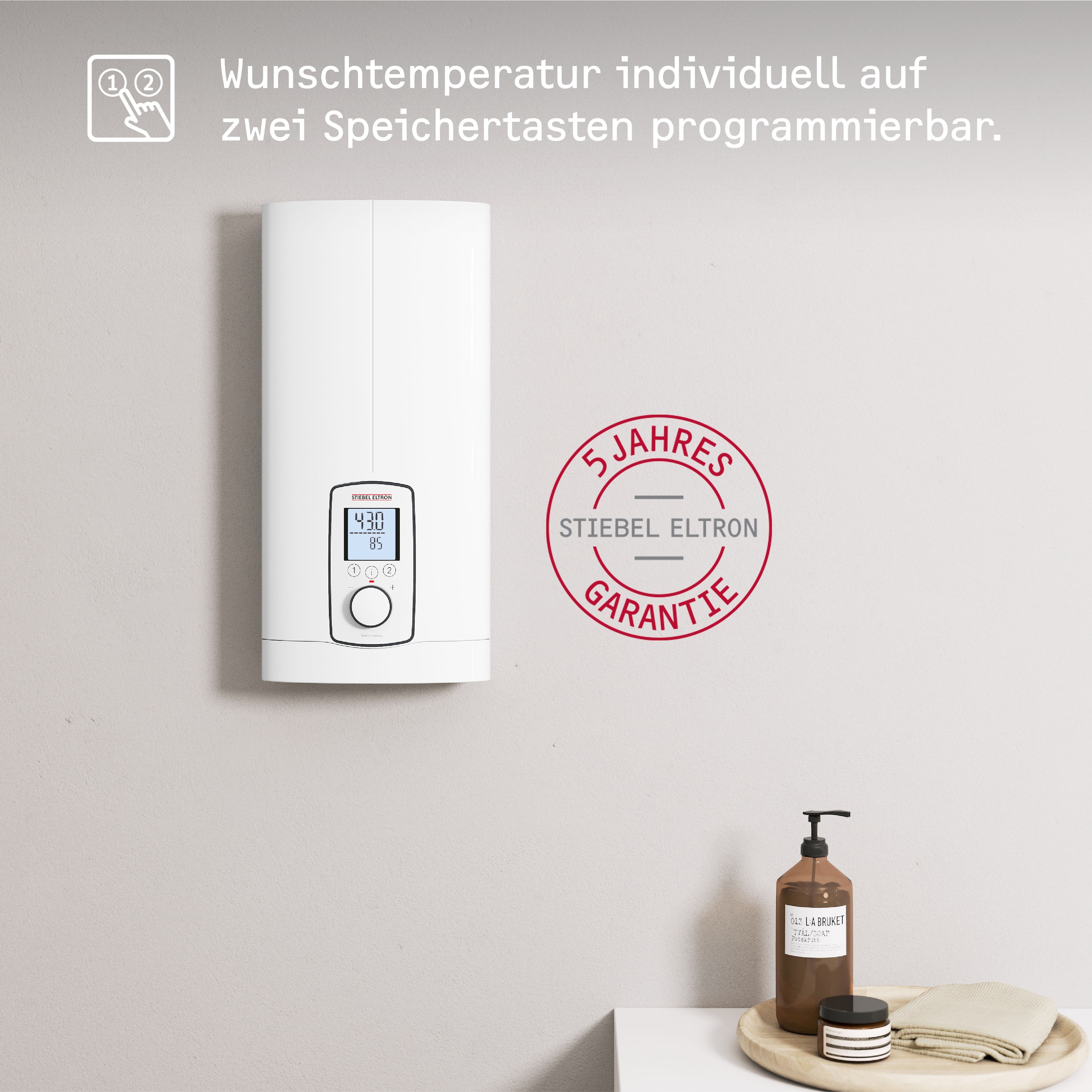 STIEBEL ELTRON Komfort-Durchlauferhitzer »DHE  18/21/24 kW, immer gradgenaue Temperatur« 4i Technologie für immer konstante Warmwassertemperatur