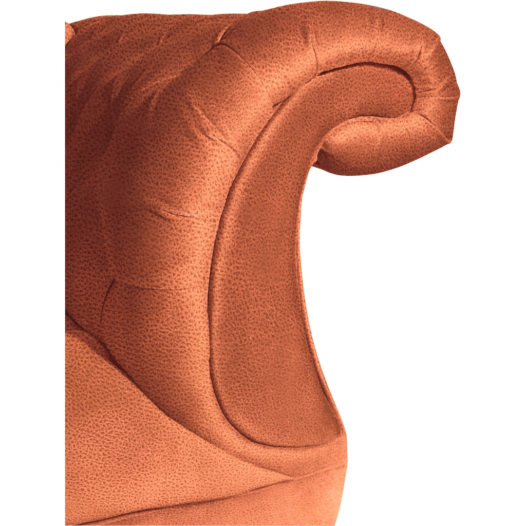 Max Winzer® Chesterfield-Sofa »Isabelle«, mit Knopfheftung & gedrechselten Füßen in Buche natur, Breite 200 cm
