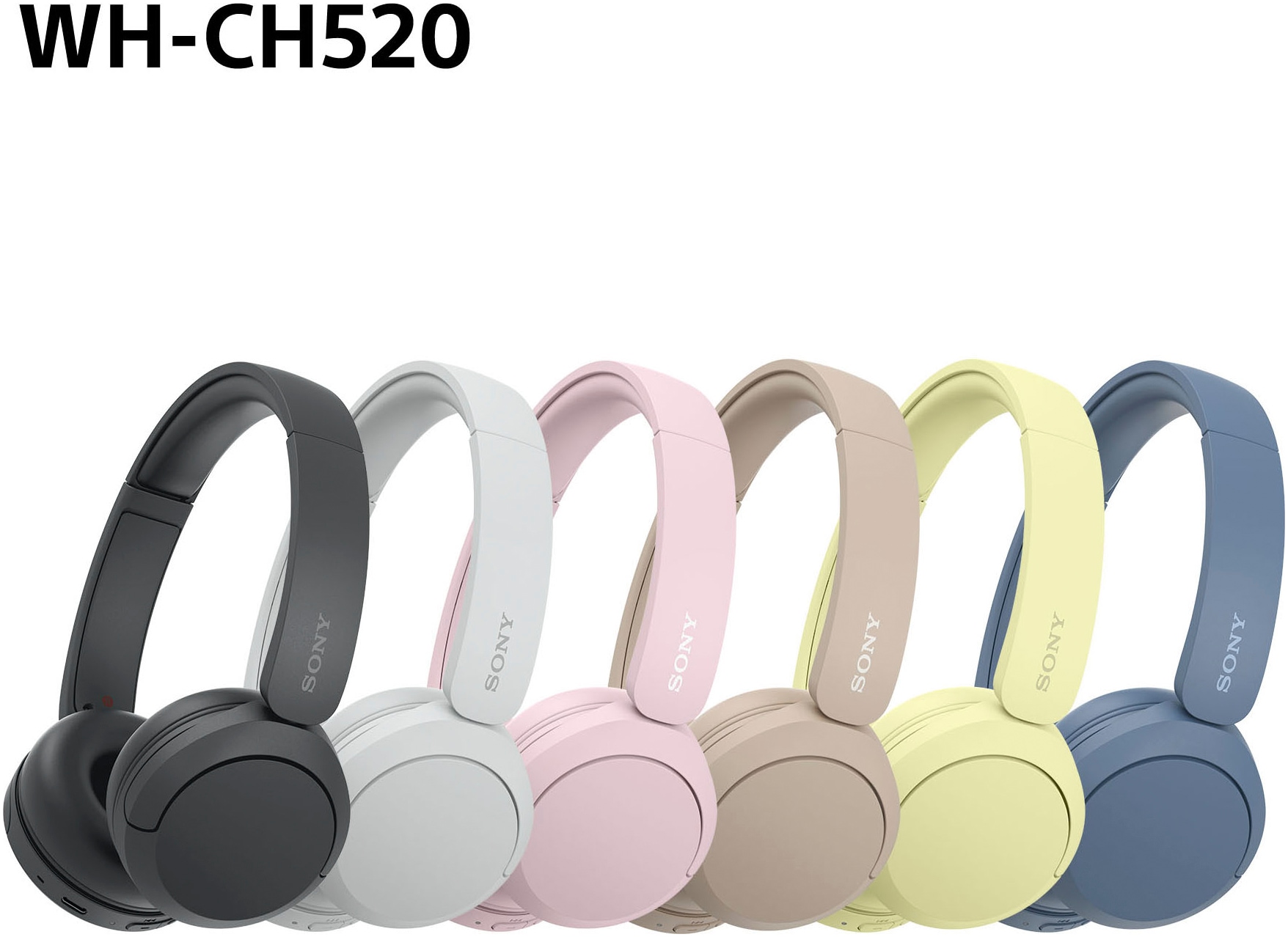 Sony Bluetooth-Kopfhörer »WHCH520«, Bluetooth, Freisprechfunktion-Rauschunterdrückung-Sprachsteuerung-kompatibel mit Siri, 200 Std. Max. Akkulaufzeit (Standby)