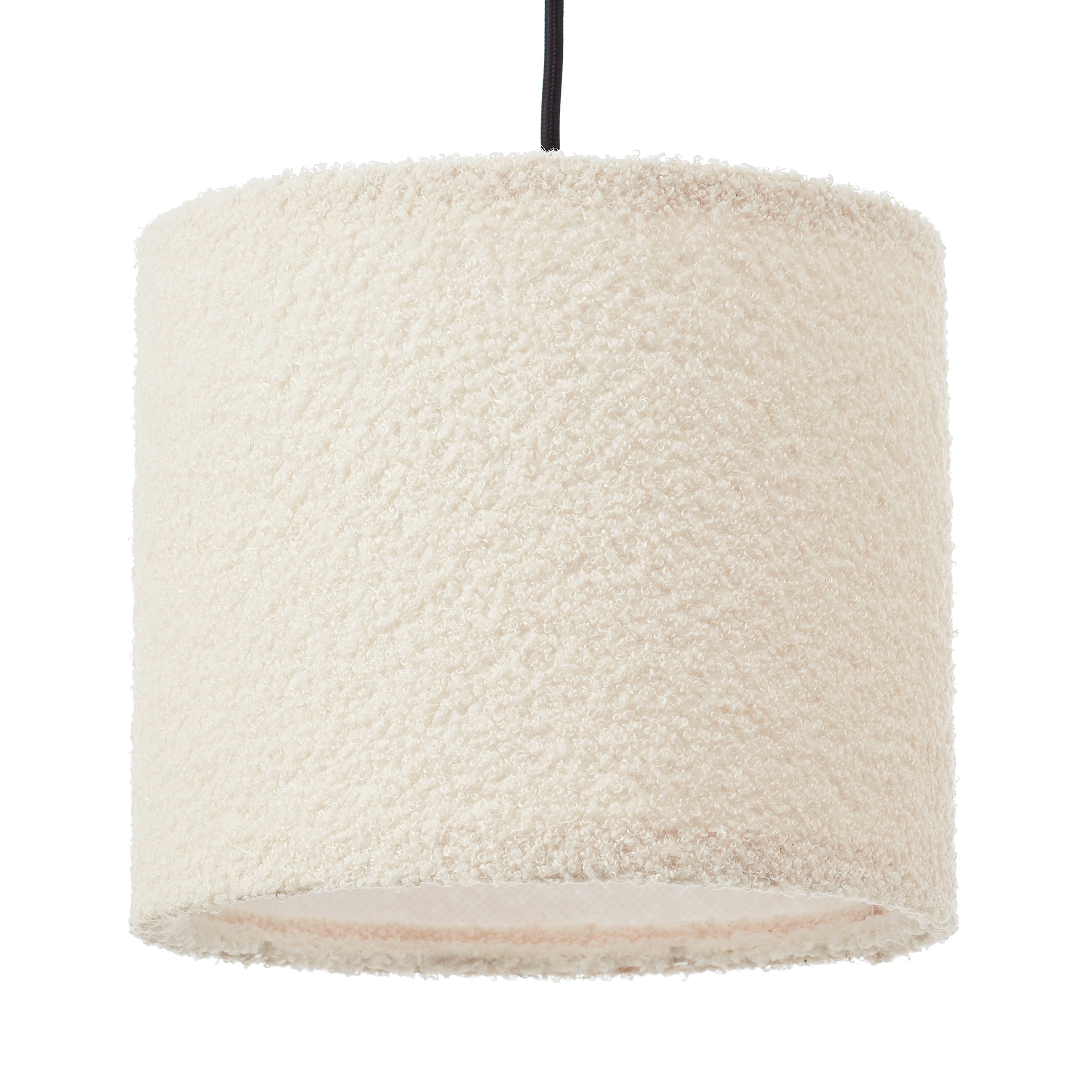 Brilliant Pendelleuchte »Teddy«, 3 flammig, Leuchtmittel E27 | ohne Leuchtmittel, flauschiger Teddystoff, 150 x 94 x 23 cm, E27, kürzbar, Textil, beige