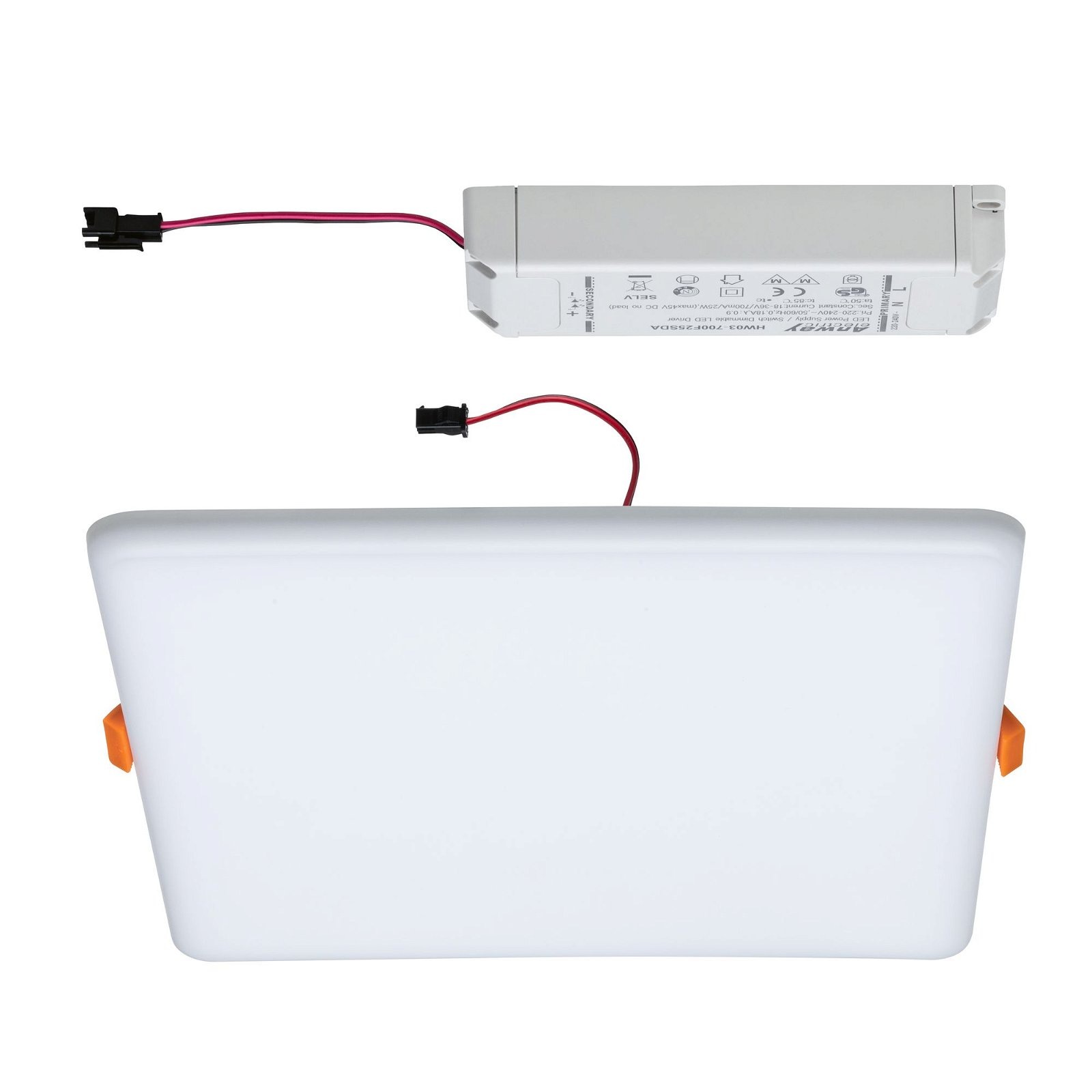 Paulmann LED Einbauleuchte »VariFit Veluna IP44 eckig 215x215mm 21W 1650lm 3000K Satin 3-Step-Dim«, 1 flammig, Einbaupanel, dimmbar