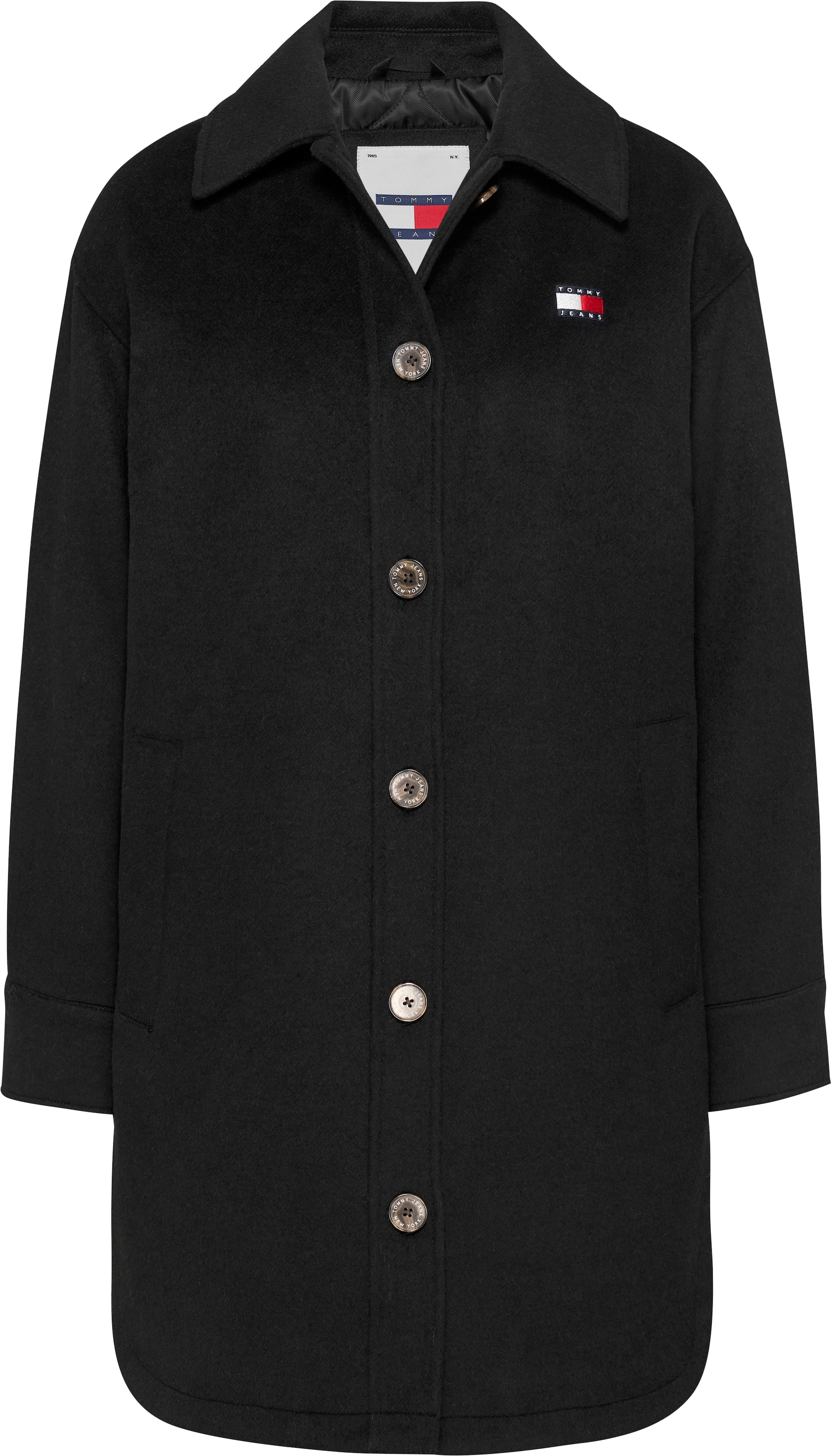 Kurzmantel »TJW WOOL COAT EXT«, mit Logostickerei