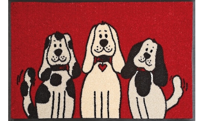 wash+dry by Kleen-Tex Fußmatte »Doggy Home«, rechteckig, Schmutzfangmatte,  Motiv Hund, mit Spruch, rutschhemmend