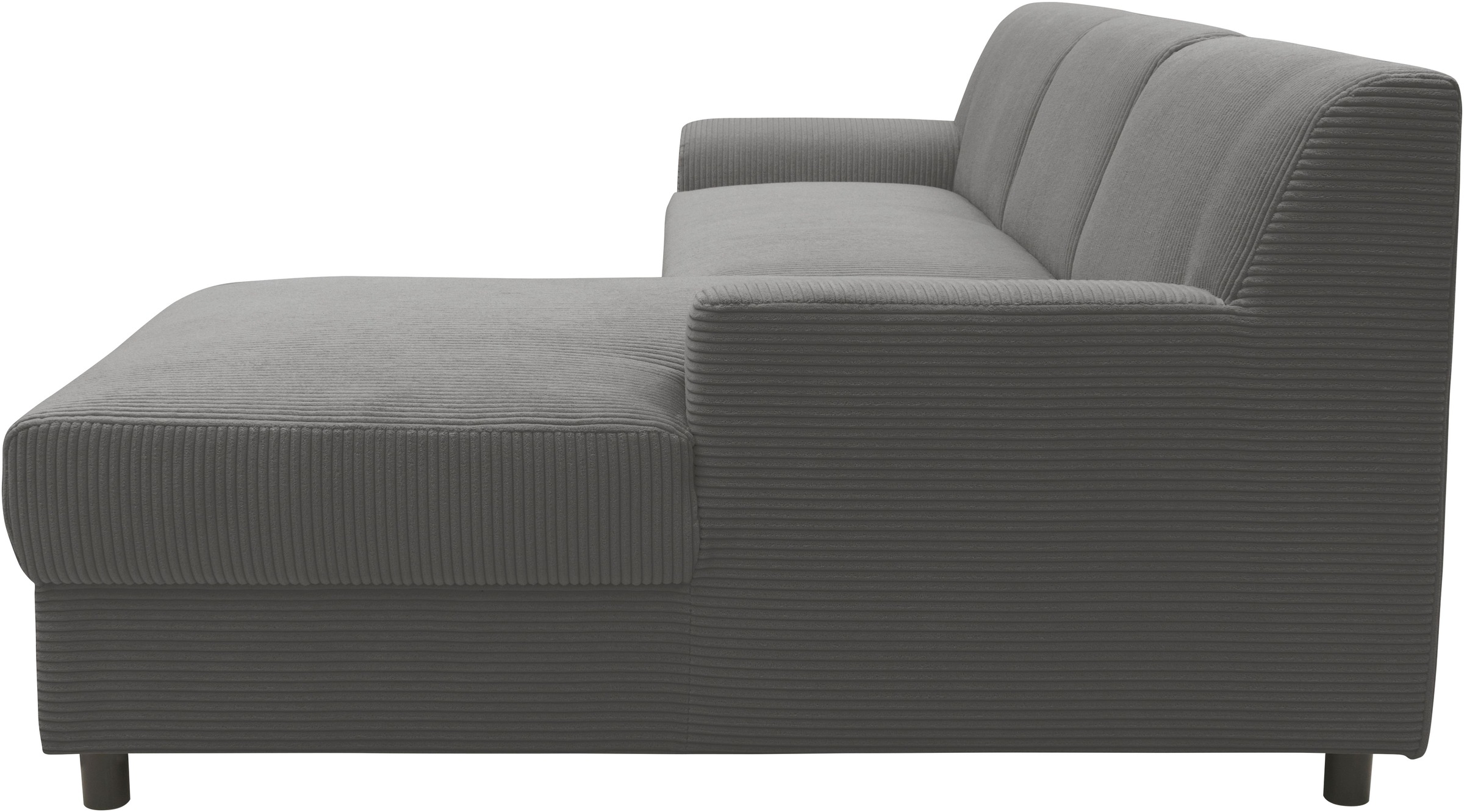 DOMO collection Ecksofa »Turah 2, L-Form, Cord oder Luxus-Microfaser, komfortabler Federkern«, B/T/H: 241/146/79 cm, incl. Zierkissen, wahlweise mit Bettfunktion