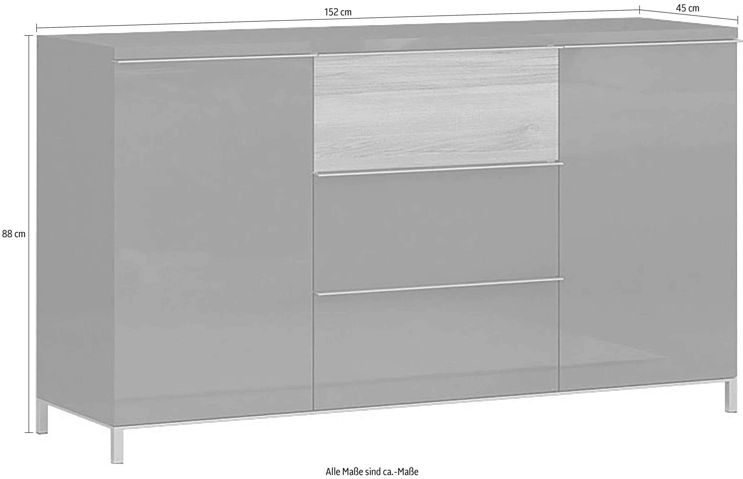 Places of Style Kommode »Onyx«, UV lackiert, mit Soft-Close-Funktion