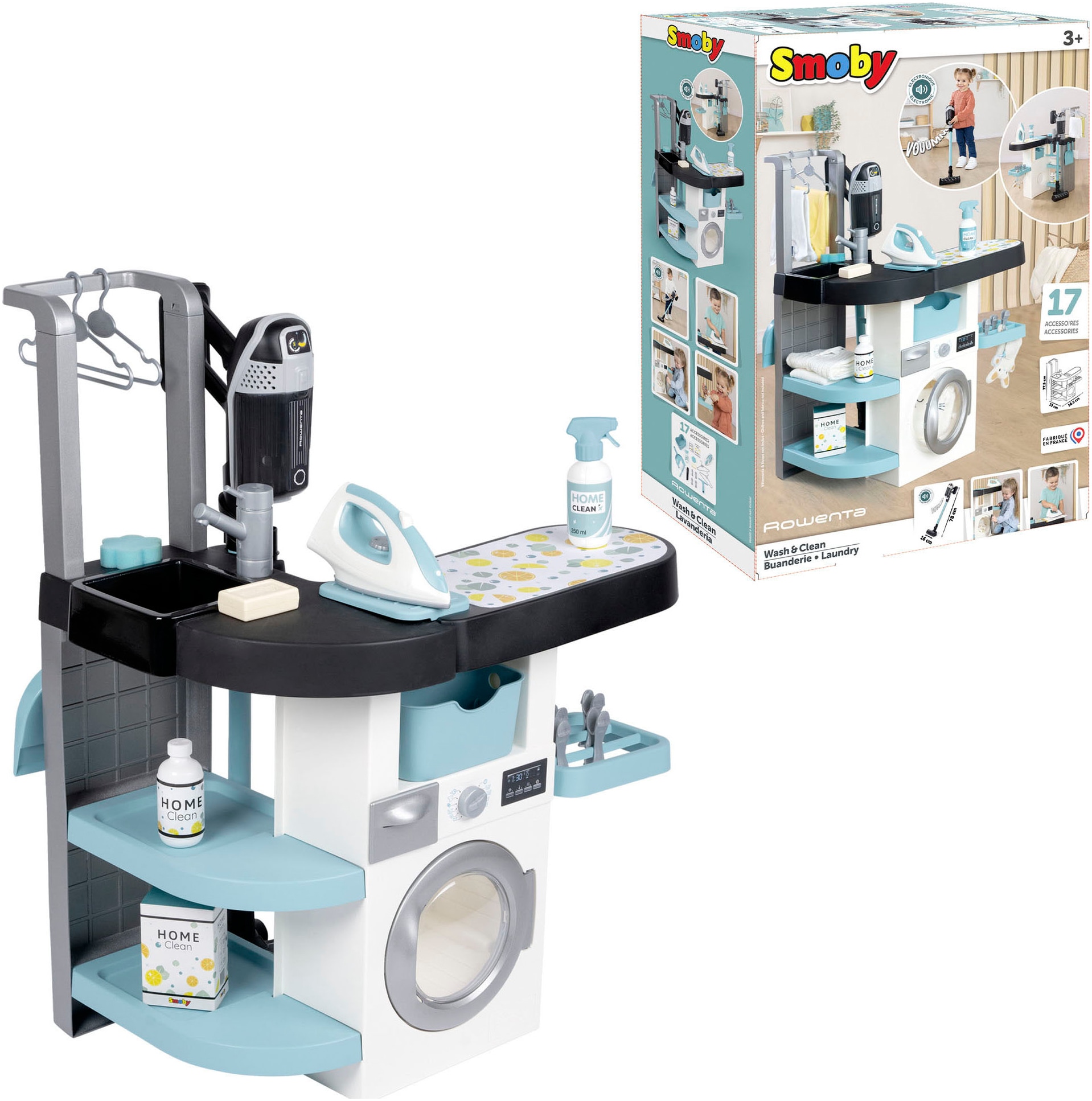 Smoby Kinder-Waschmaschine »Rowenta Haushalts-Set, Waschsalon«, Made in Europe