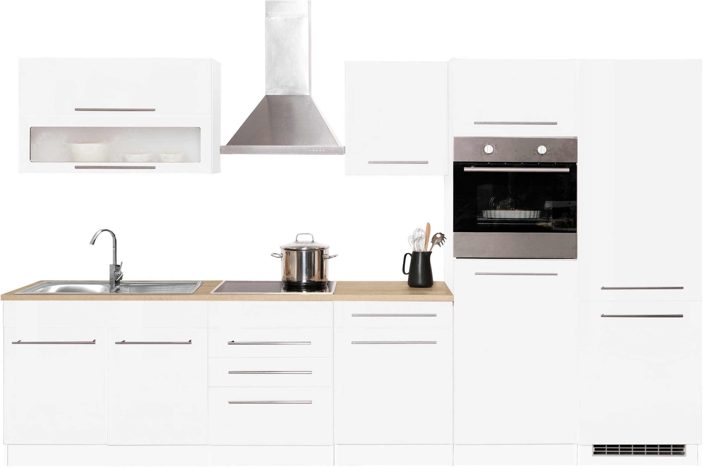 KOCHSTATION Küchenzeile »KS-Eton«, mit E-Geräten, Breite 330 cm